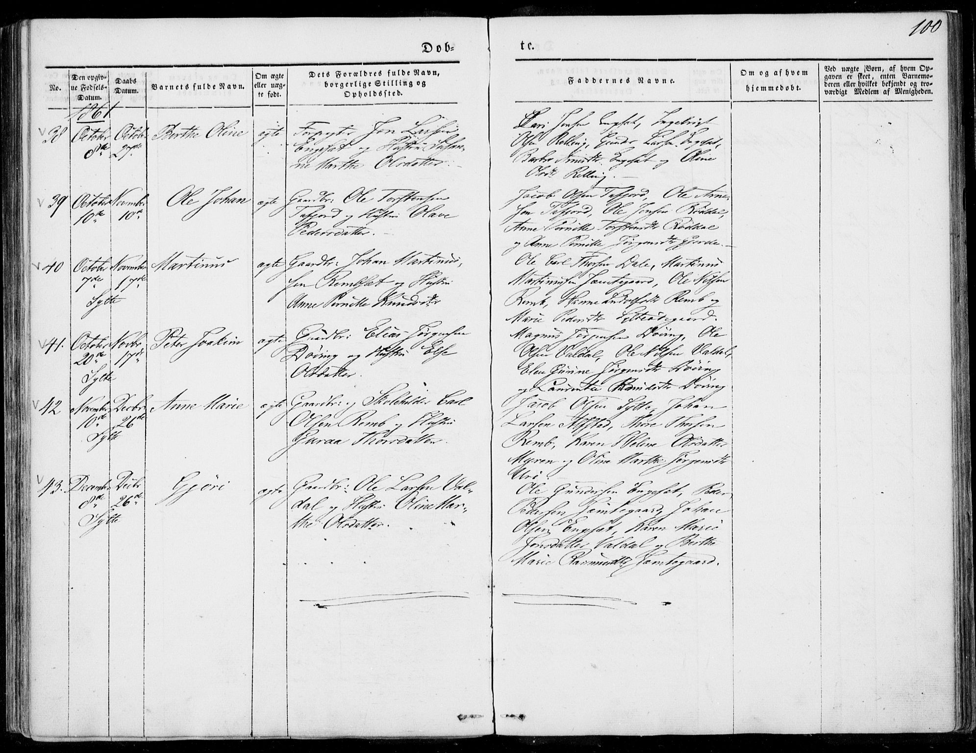 Ministerialprotokoller, klokkerbøker og fødselsregistre - Møre og Romsdal, SAT/A-1454/519/L0249: Parish register (official) no. 519A08, 1846-1868, p. 100