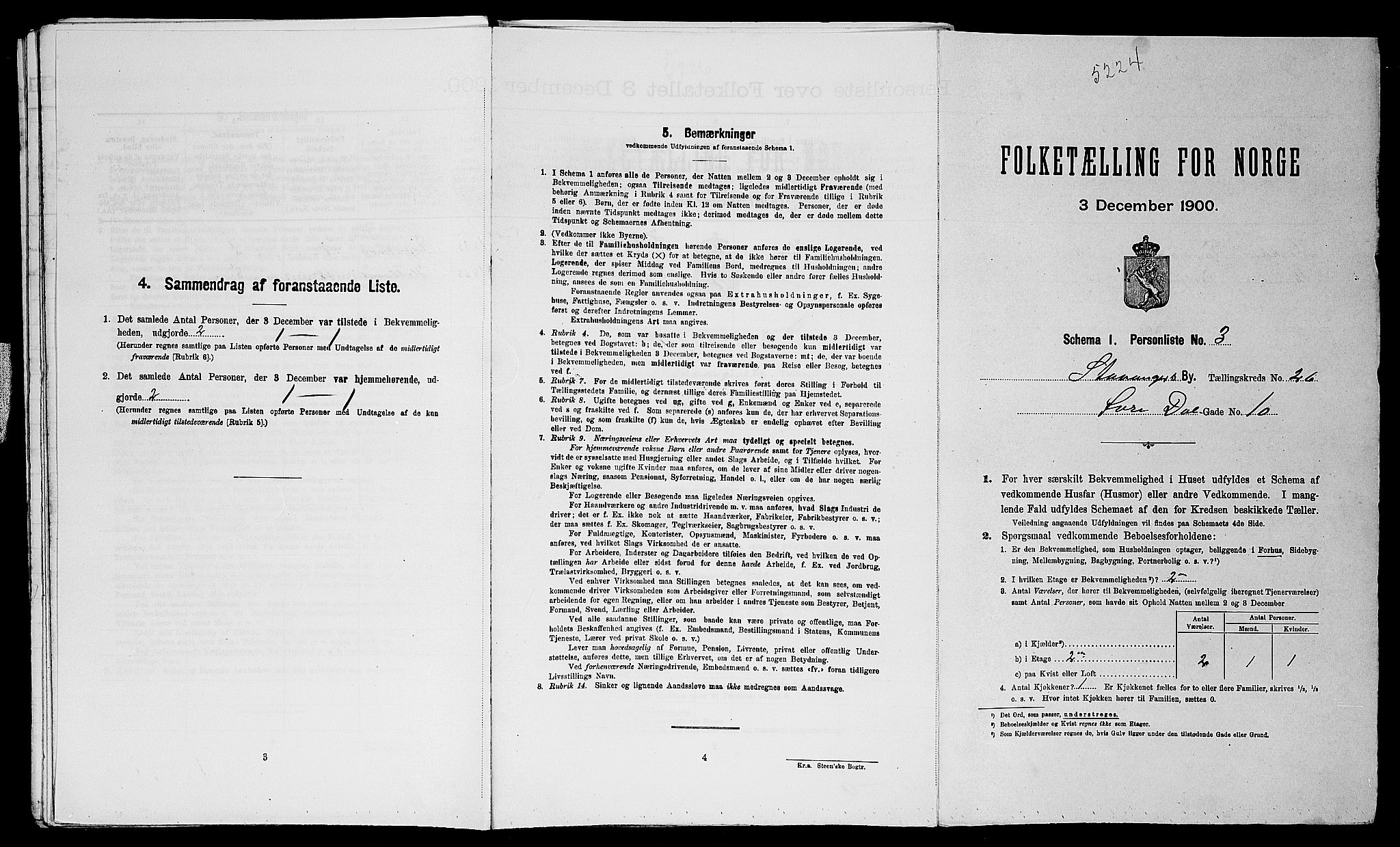 SAST, 1900 census for Stavanger, 1900, p. 10250