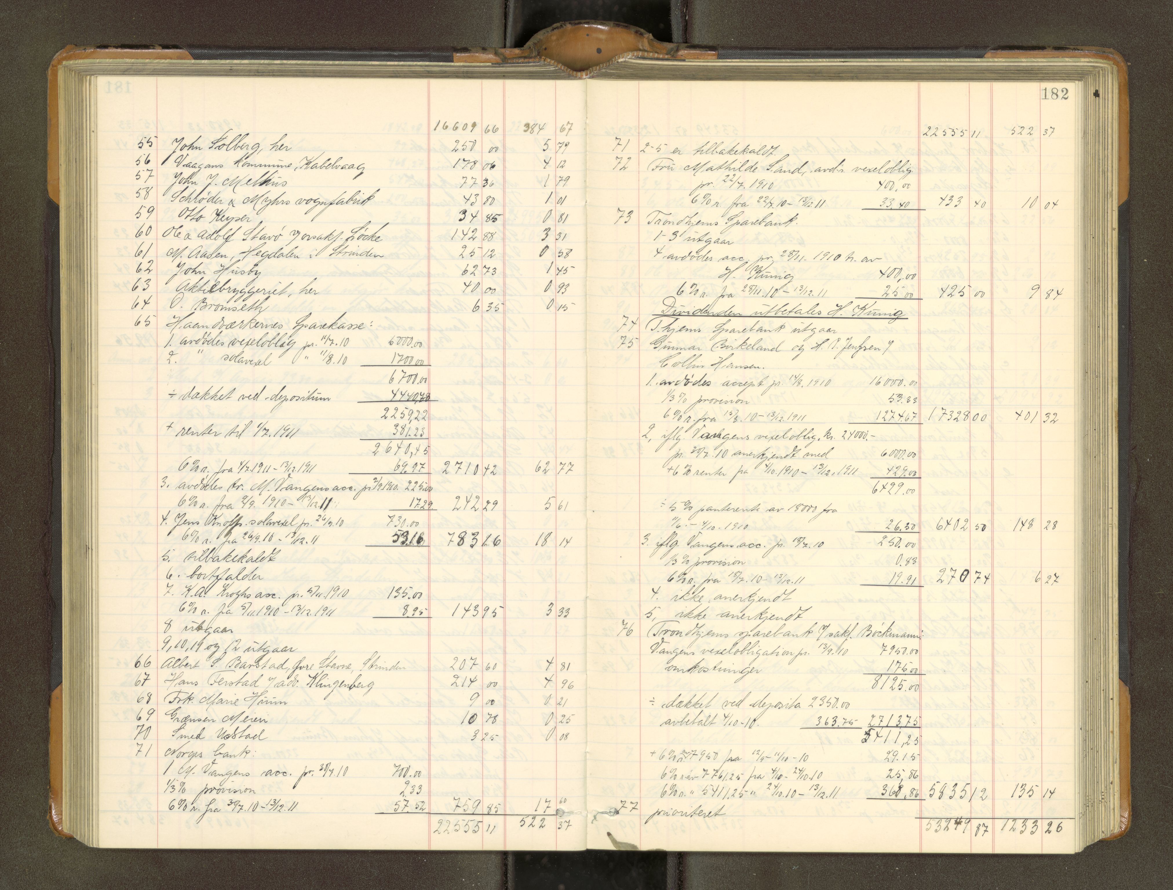 Trondheim byfogd, AV/SAT-A-0003/1/3/3A/L0040: Skifteutlodningsprotokoll - 9/2-1/10. (m/ register), 1910-1913, p. 182