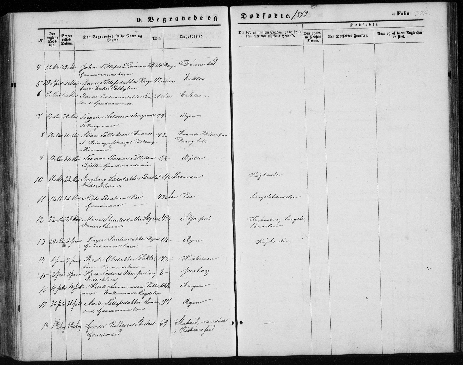 Tveit sokneprestkontor, AV/SAK-1111-0043/F/Fb/L0003: Parish register (copy) no. B 3, 1854-1886, p. 376