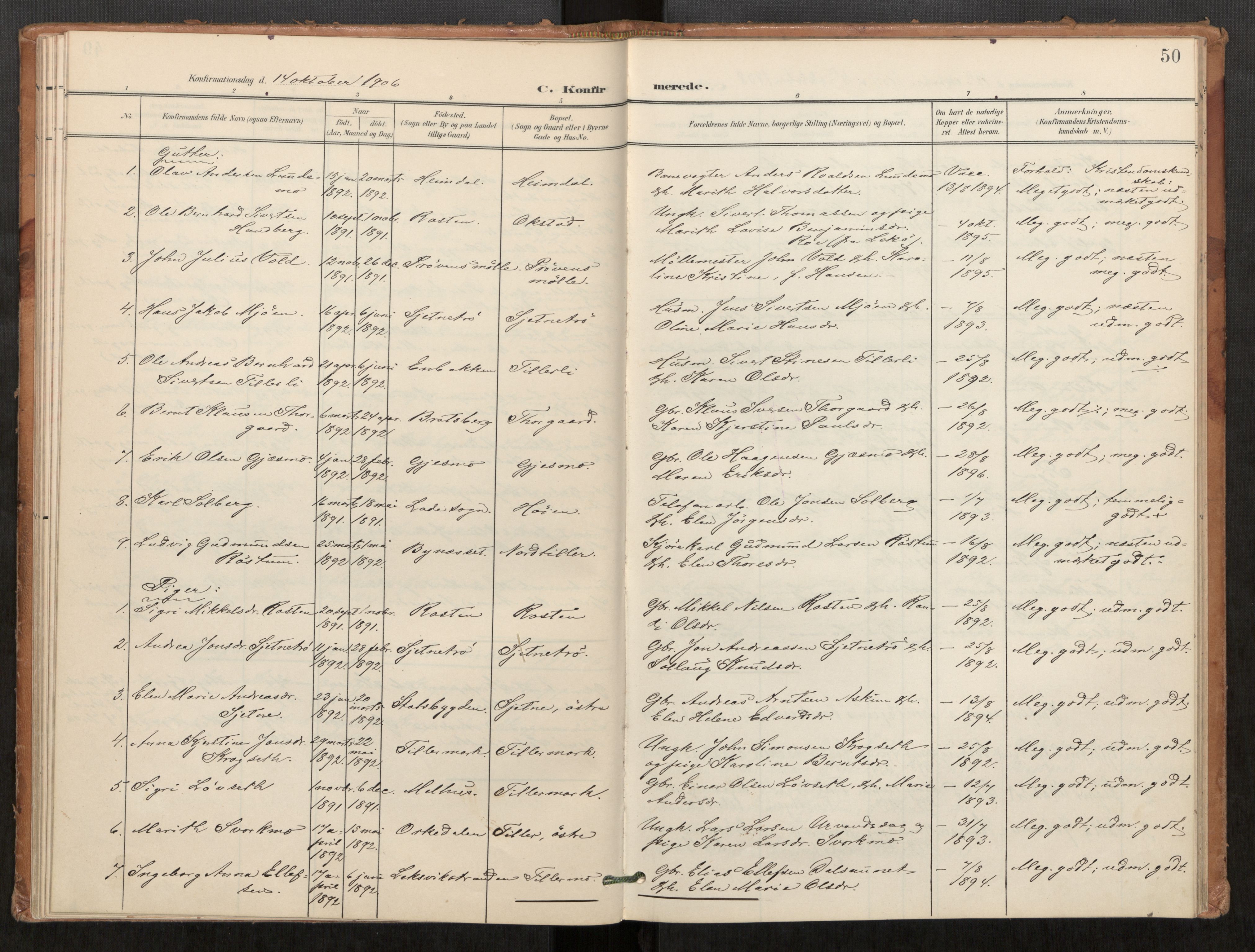 Klæbu sokneprestkontor, AV/SAT-A-1112: Parish register (official) no. 2, 1900-1916, p. 50