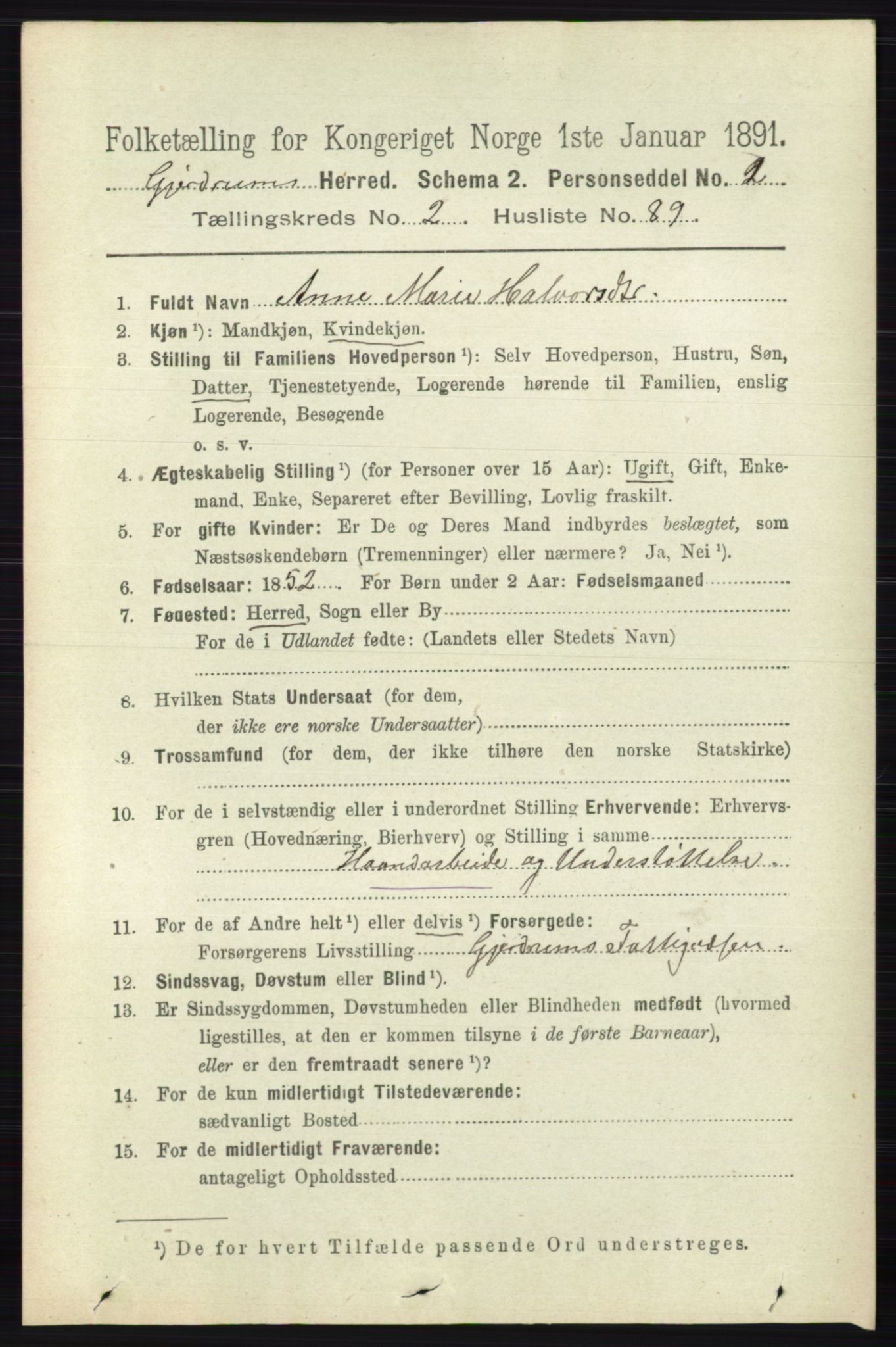 RA, 1891 census for 0234 Gjerdrum, 1891, p. 1082