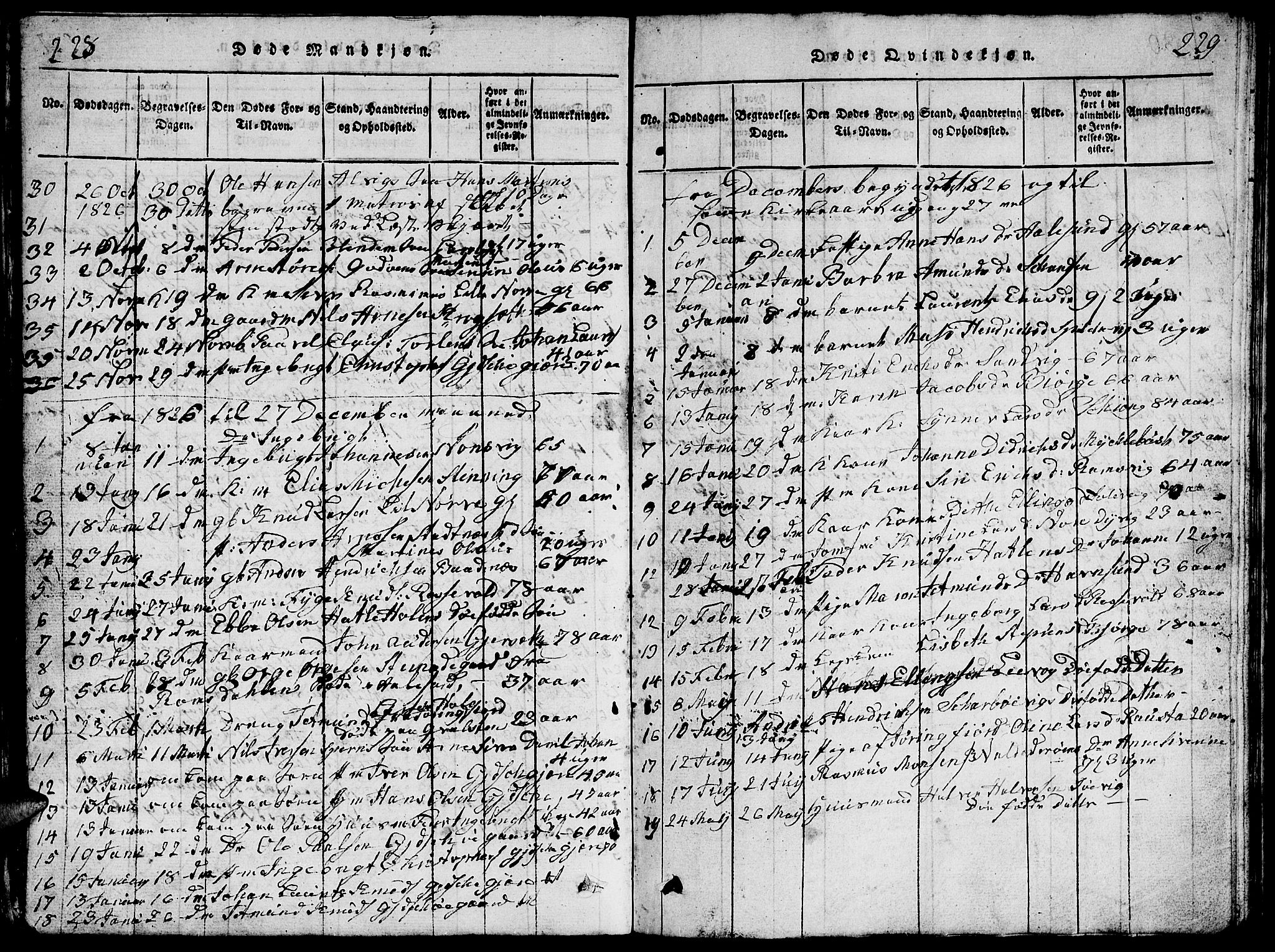 Ministerialprotokoller, klokkerbøker og fødselsregistre - Møre og Romsdal, AV/SAT-A-1454/528/L0423: Parish register (copy) no. 528C04, 1816-1827, p. 228-229