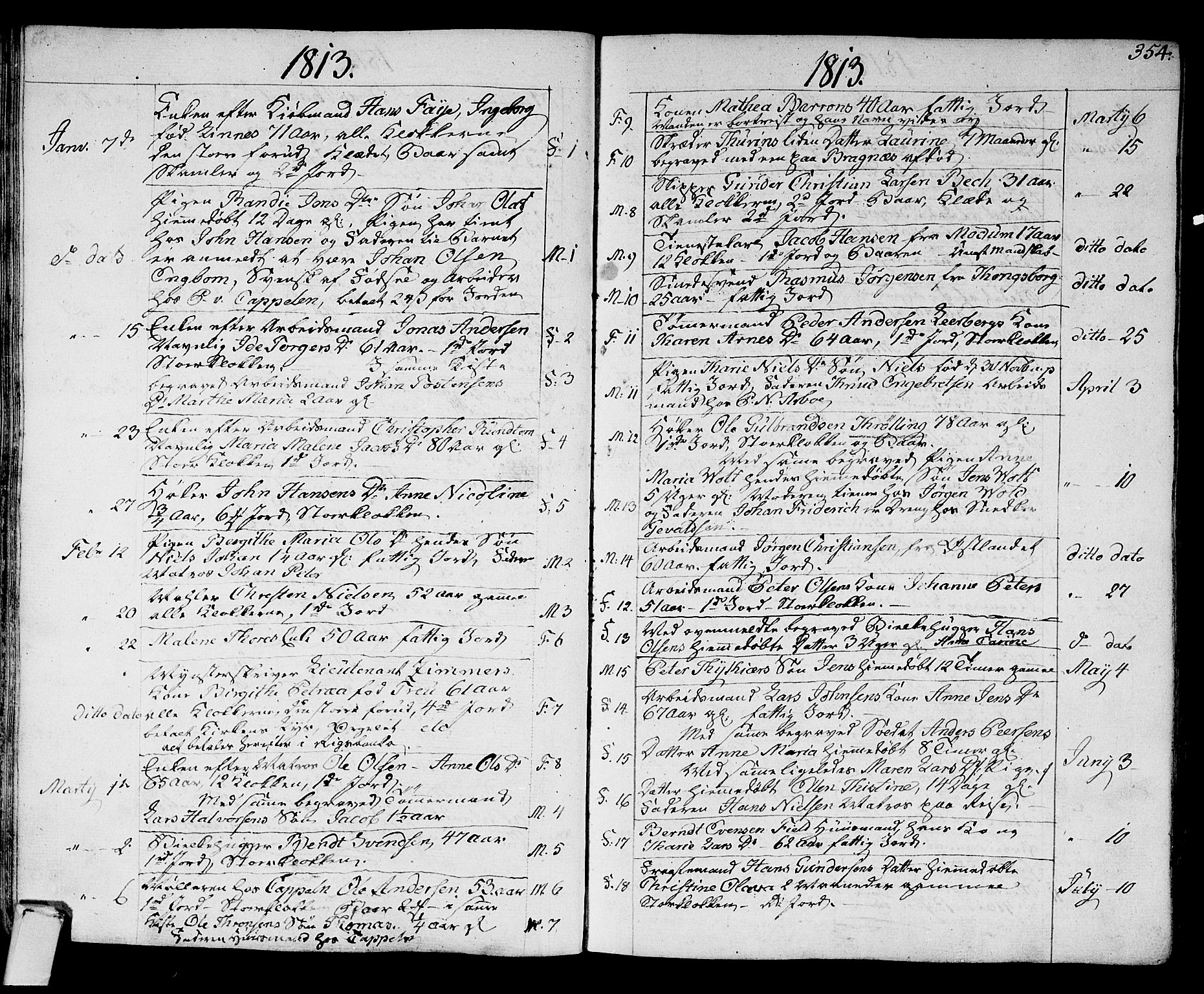 Strømsø kirkebøker, AV/SAKO-A-246/F/Fa/L0010: Parish register (official) no. I 10, 1792-1822, p. 354