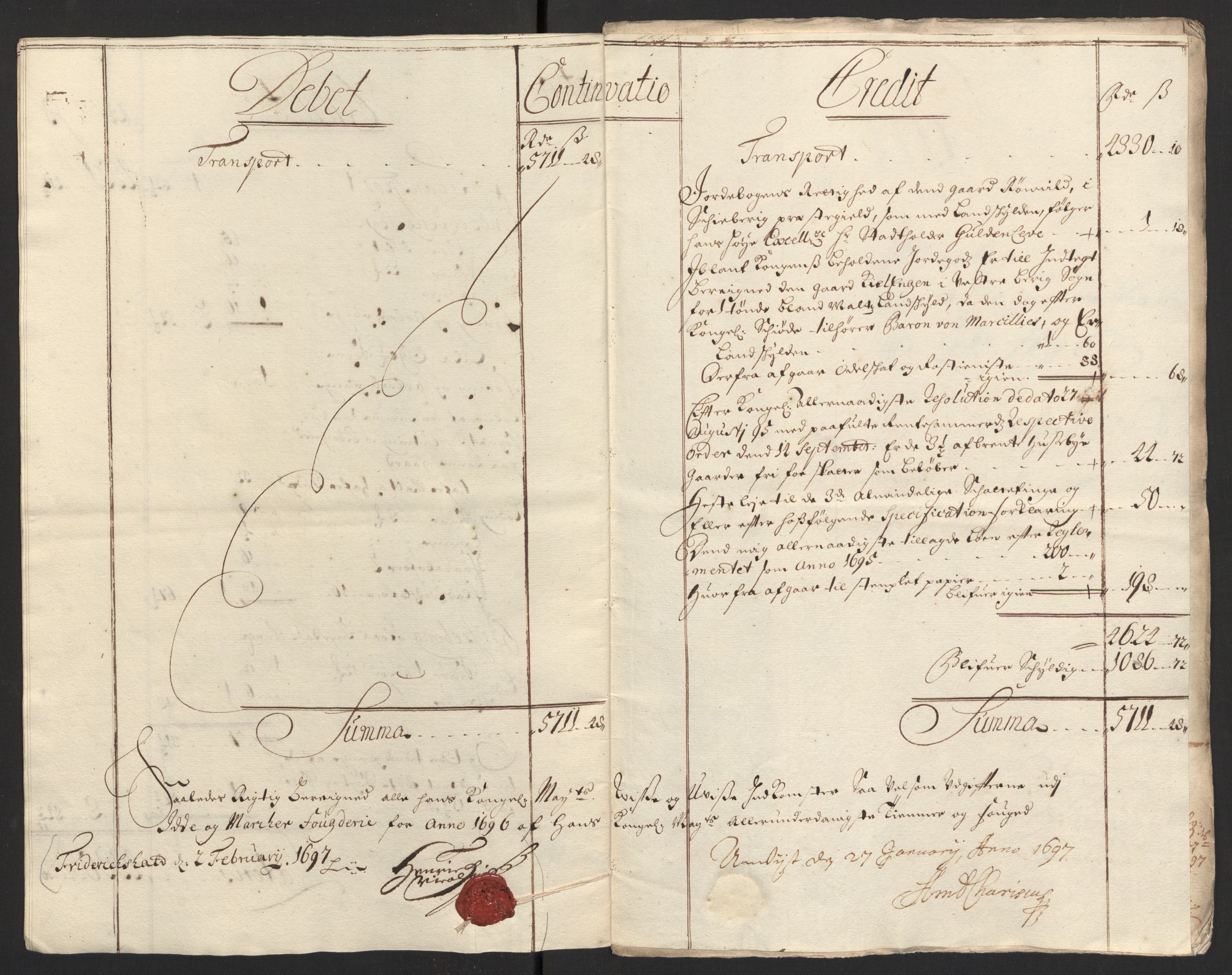 Rentekammeret inntil 1814, Reviderte regnskaper, Fogderegnskap, AV/RA-EA-4092/R01/L0013: Fogderegnskap Idd og Marker, 1696-1698, p. 57