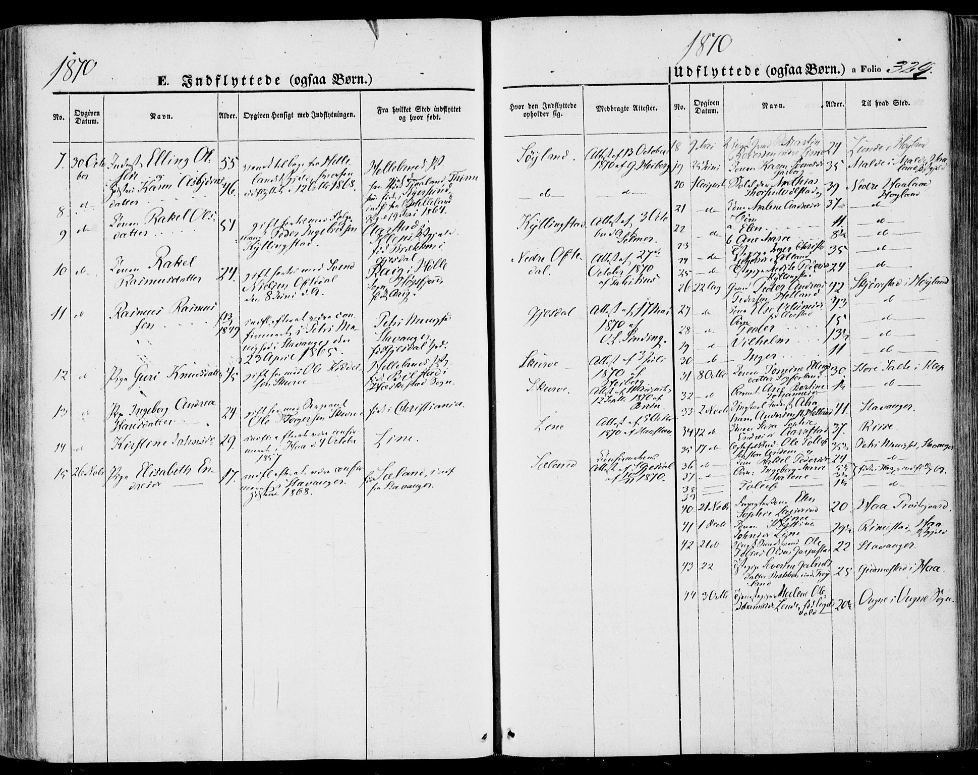 Lye sokneprestkontor, AV/SAST-A-101794/001/30BA/L0007: Parish register (official) no. A 6, 1856-1871, p. 329