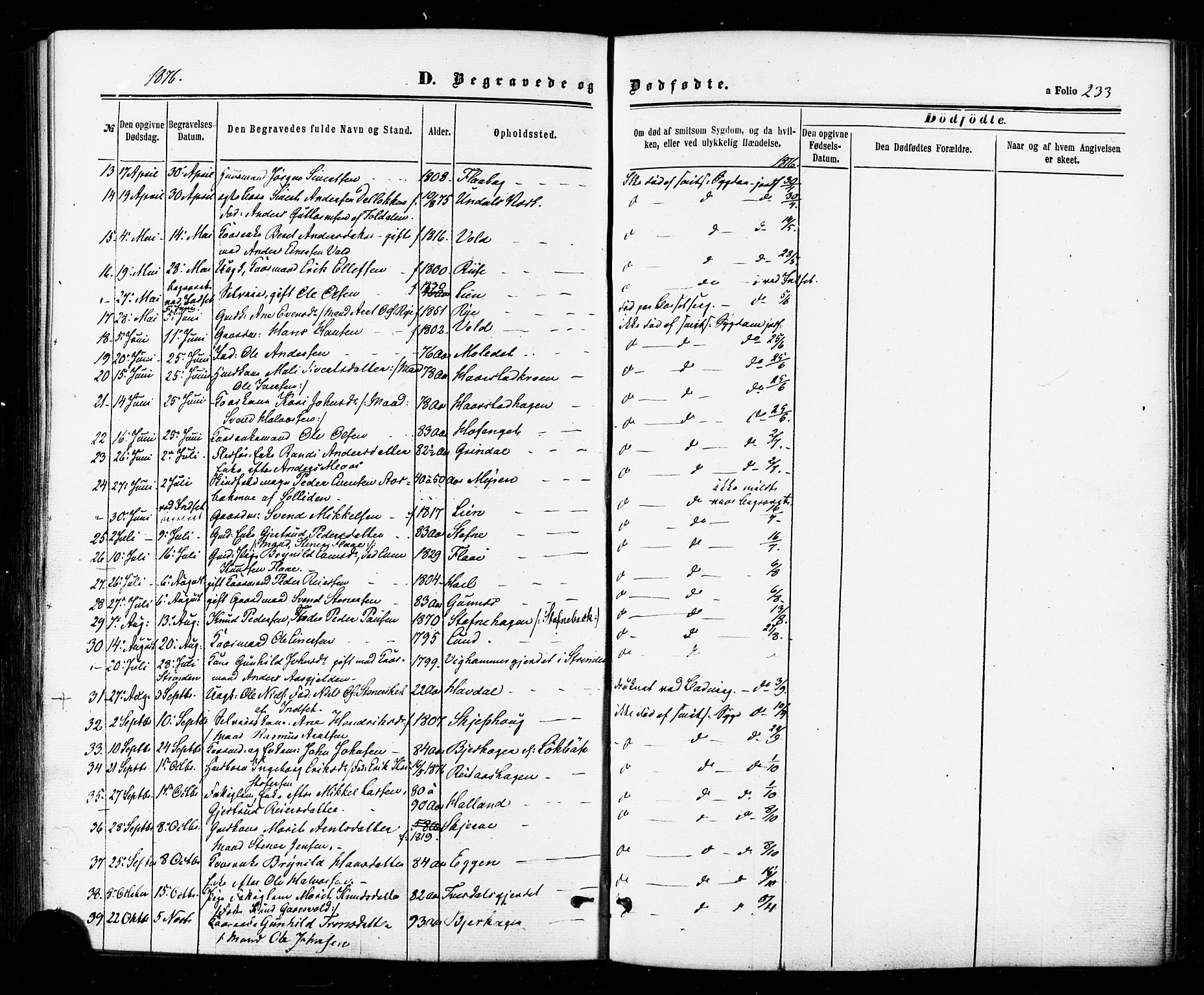 Ministerialprotokoller, klokkerbøker og fødselsregistre - Sør-Trøndelag, SAT/A-1456/674/L0870: Parish register (official) no. 674A02, 1861-1879, p. 233