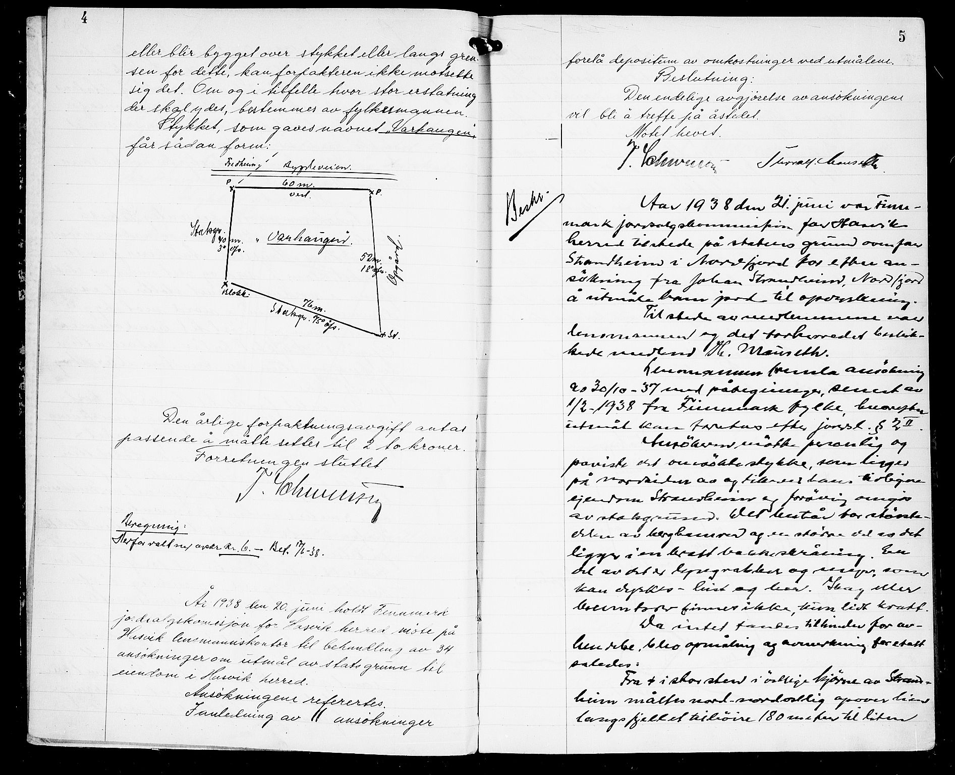 Lensmannen i Hasvik (hos Finnmarkseiendommen)*, FIEI/-, 1938-1944, p. 4-5