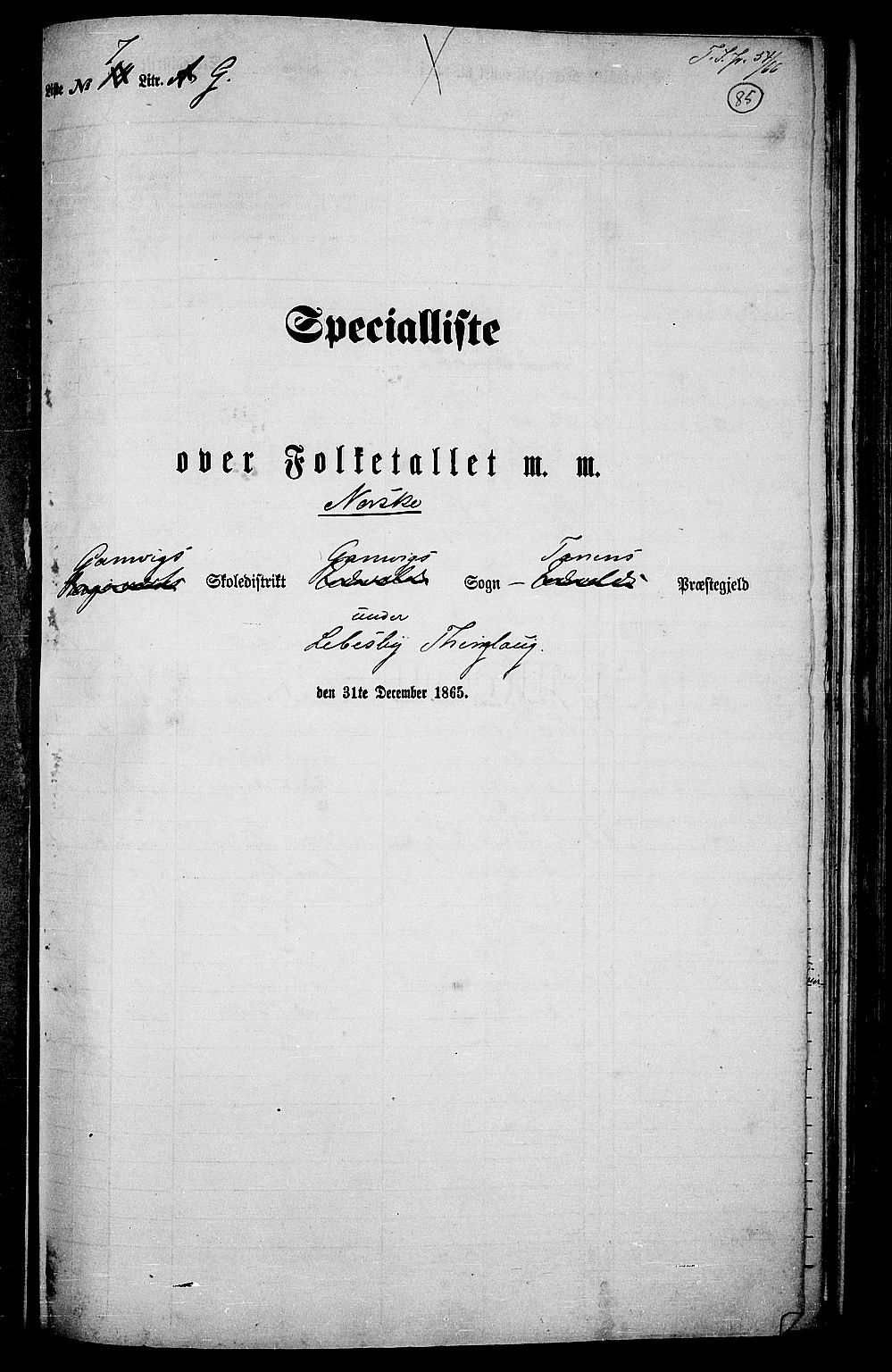 RA, 1865 census for Tana, 1865, p. 68