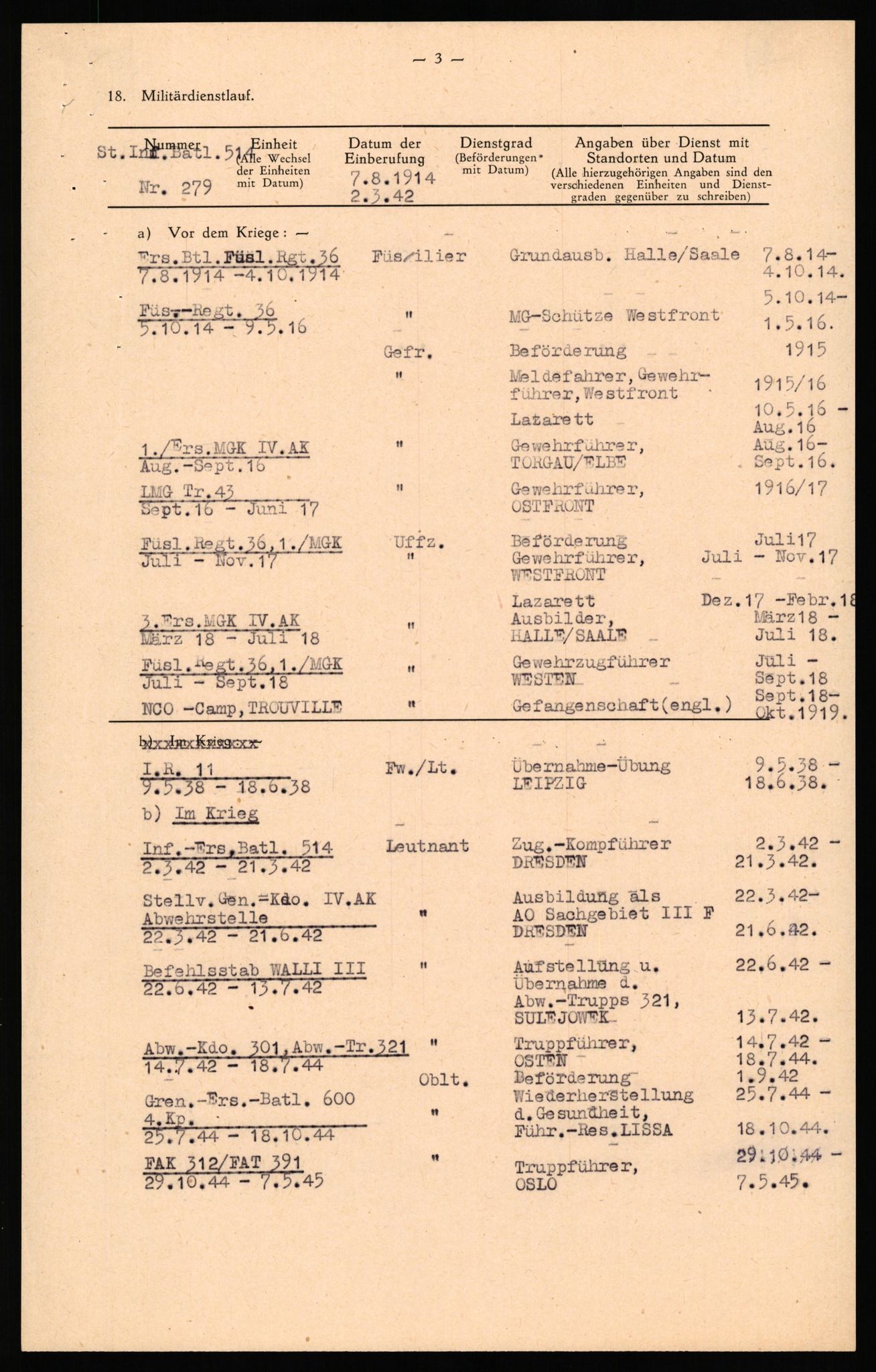 Forsvaret, Forsvarets overkommando II, AV/RA-RAFA-3915/D/Db/L0037: CI Questionaires. Tyske okkupasjonsstyrker i Norge. Tyskere., 1945-1946, p. 4