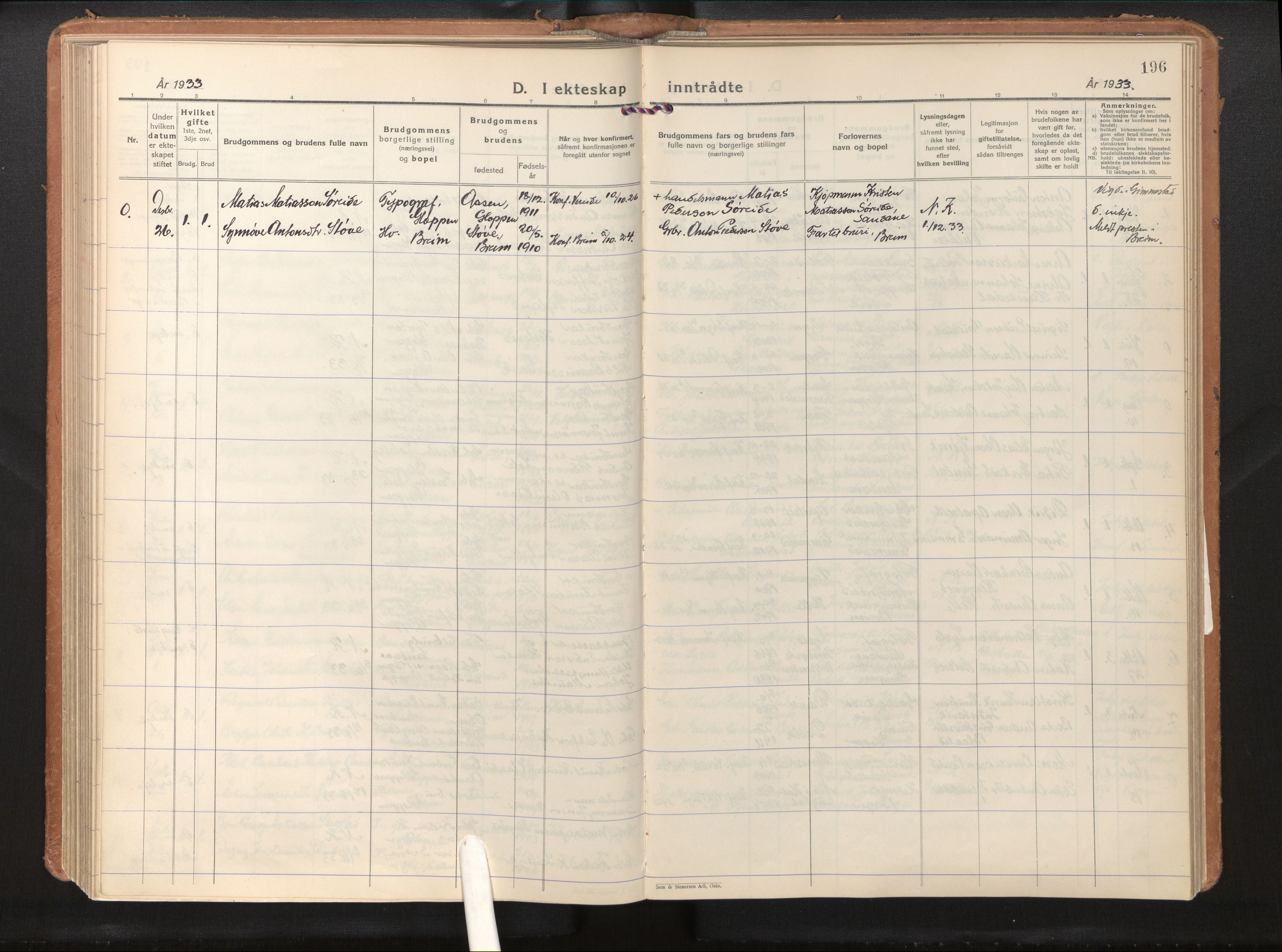 Gloppen sokneprestembete, SAB/A-80101/H/Haa/Haab/L0003: Parish register (official) no. B 3, 1928-1953, p. 195b-196a