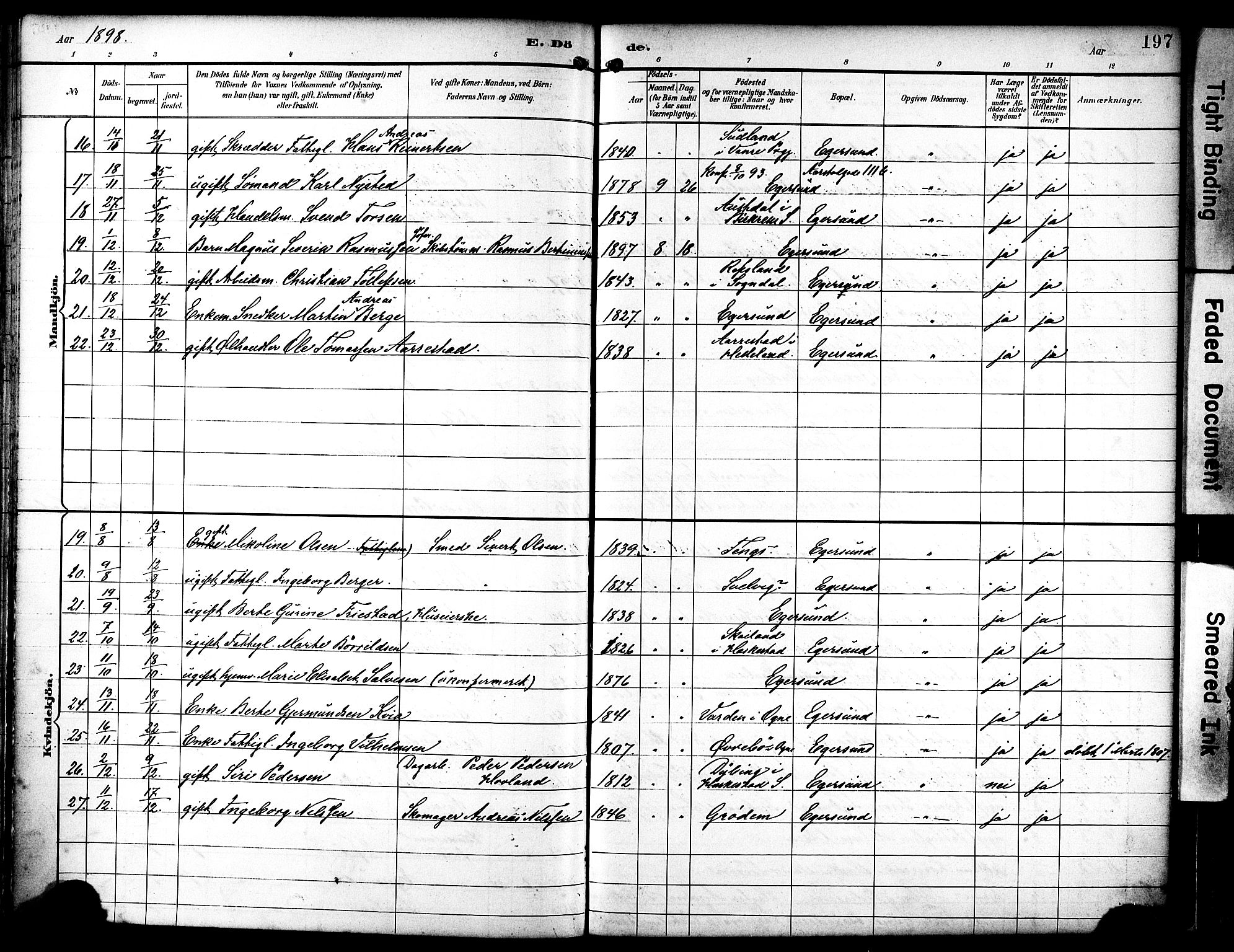 Eigersund sokneprestkontor, AV/SAST-A-101807/S08/L0019: Parish register (official) no. A 18, 1892-1905, p. 197