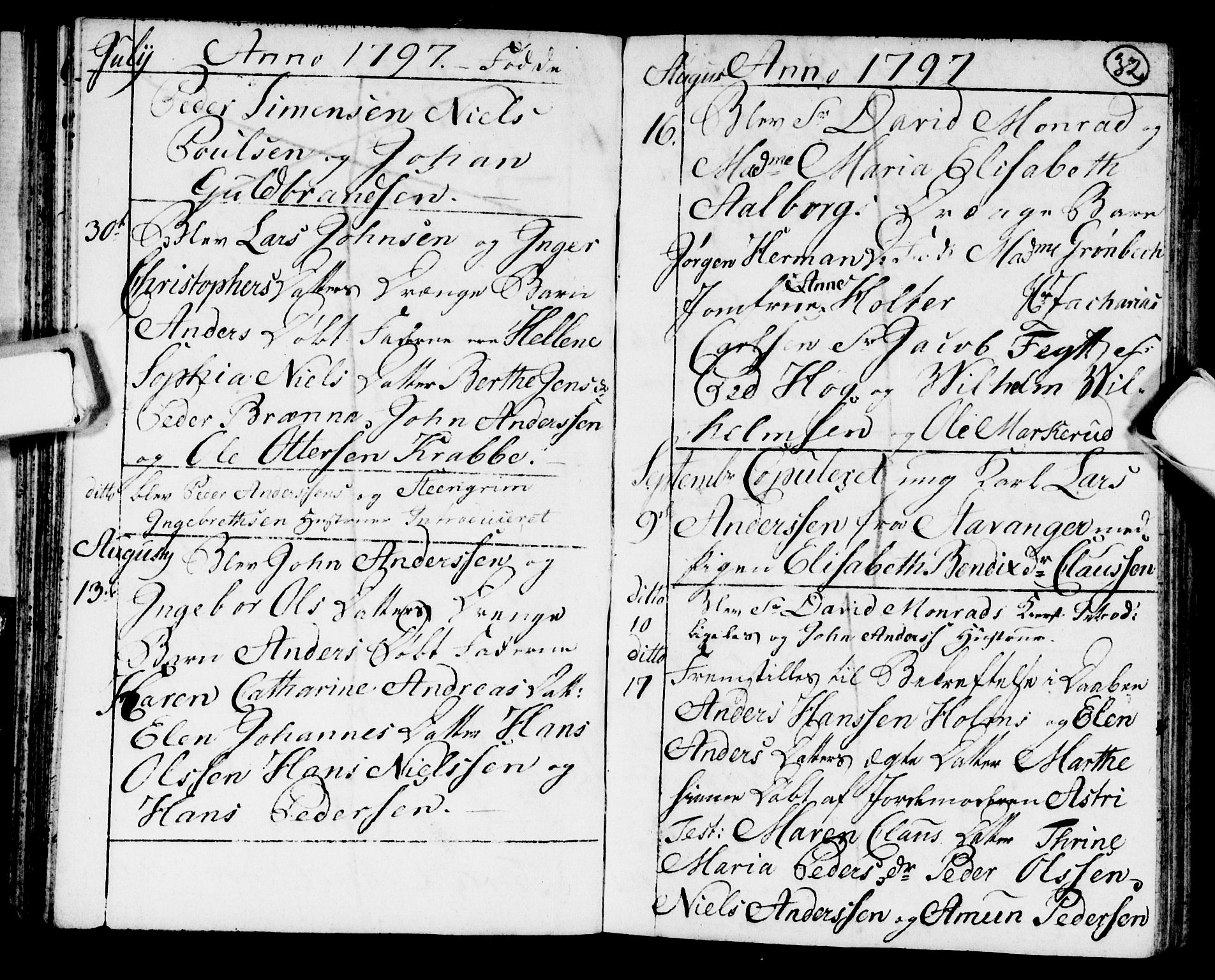 Strømsø kirkebøker, AV/SAKO-A-246/F/Fb/L0003: Parish register (official) no. II 3, 1793-1799, p. 32