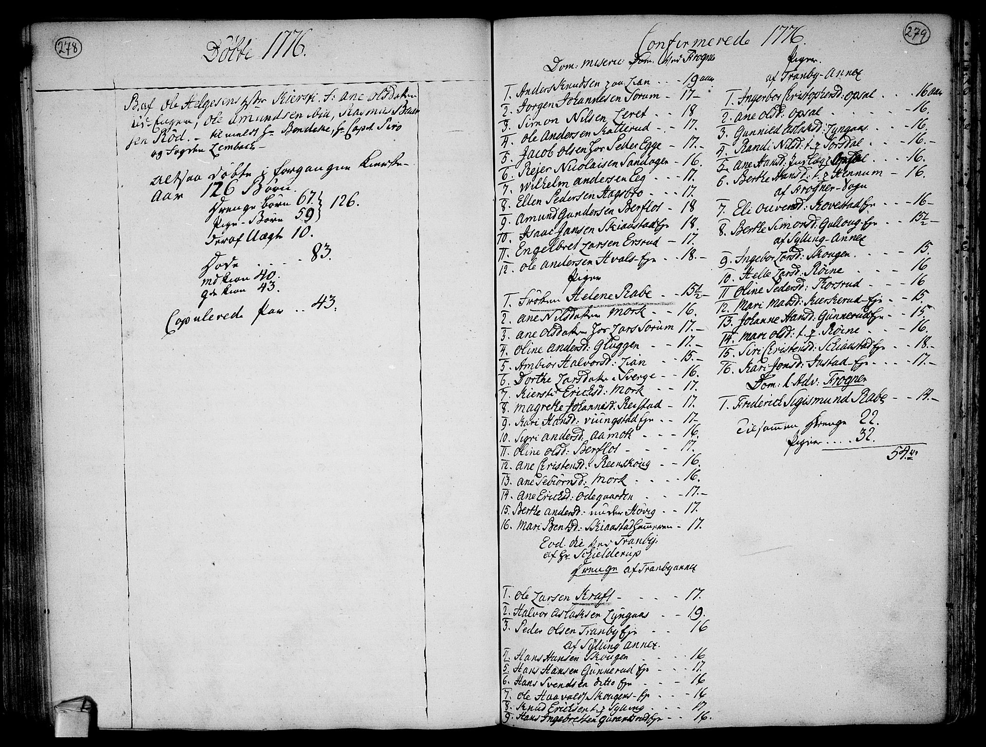 Lier kirkebøker, AV/SAKO-A-230/F/Fa/L0005: Parish register (official) no. I 5, 1764-1777, p. 278-279