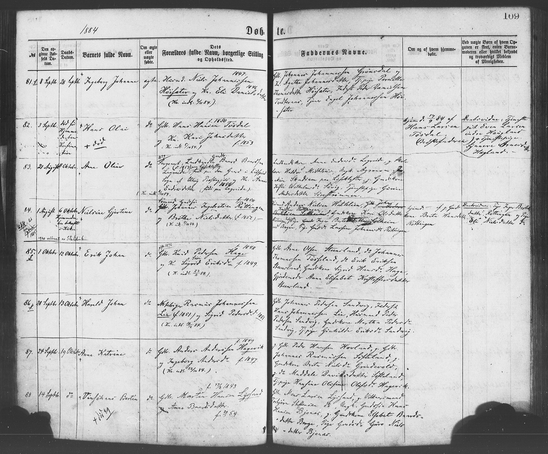 Os sokneprestembete, AV/SAB-A-99929: Parish register (official) no. A 18, 1874-1884, p. 109