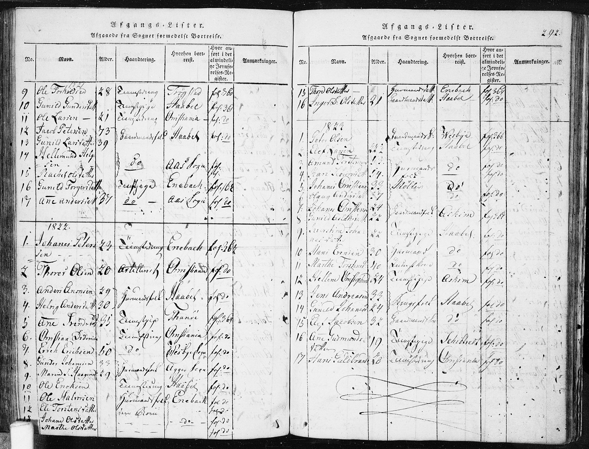 Spydeberg prestekontor Kirkebøker, AV/SAO-A-10924/F/Fa/L0004: Parish register (official) no. I 4, 1814-1841, p. 292