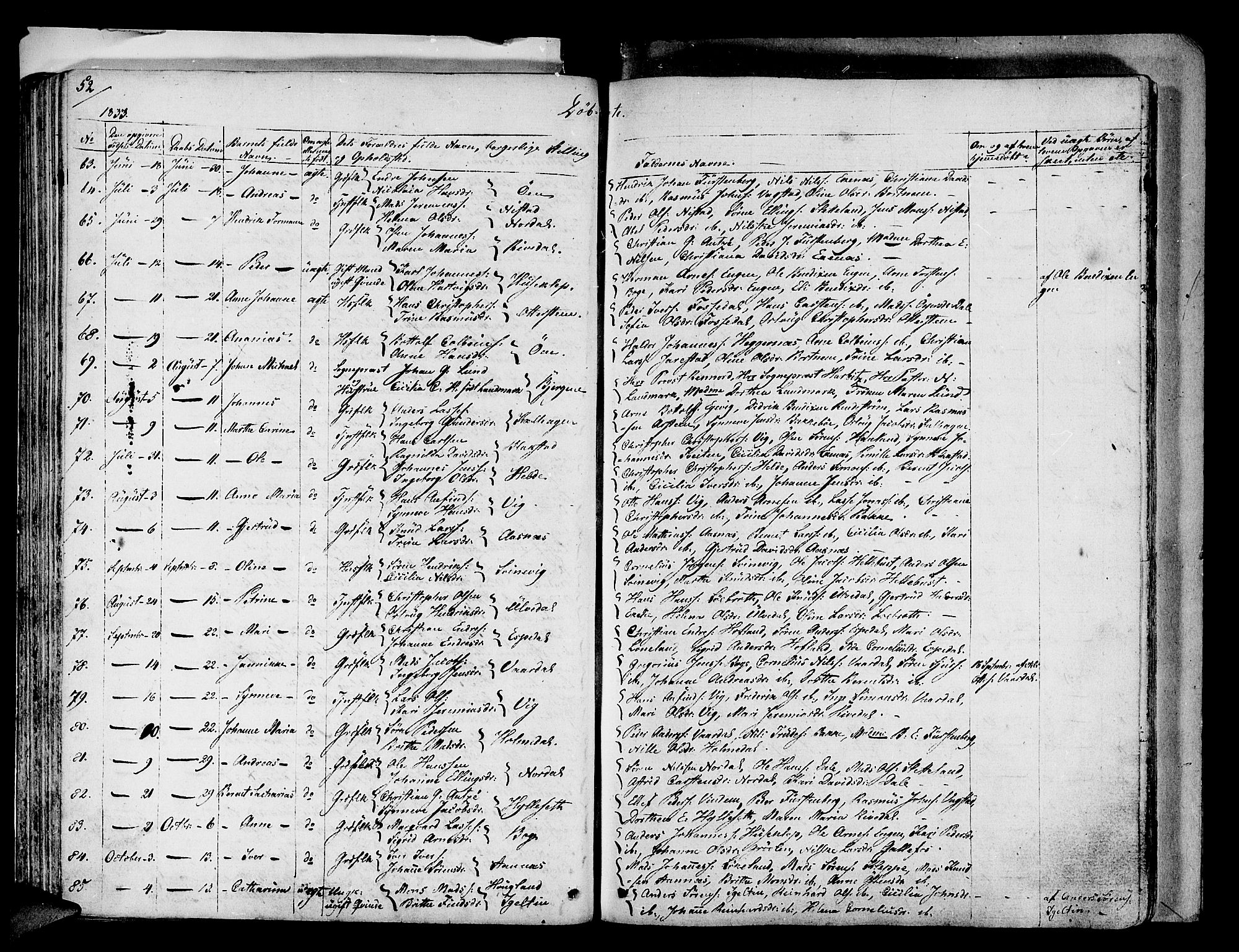 Fjaler sokneprestembete, SAB/A-79801/H/Haa/Haaa/L0005: Parish register (official) no. A 5, 1821-1835, p. 53
