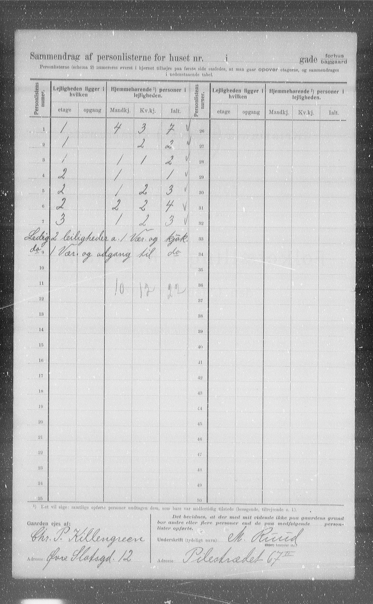 OBA, Municipal Census 1907 for Kristiania, 1907, p. 52783