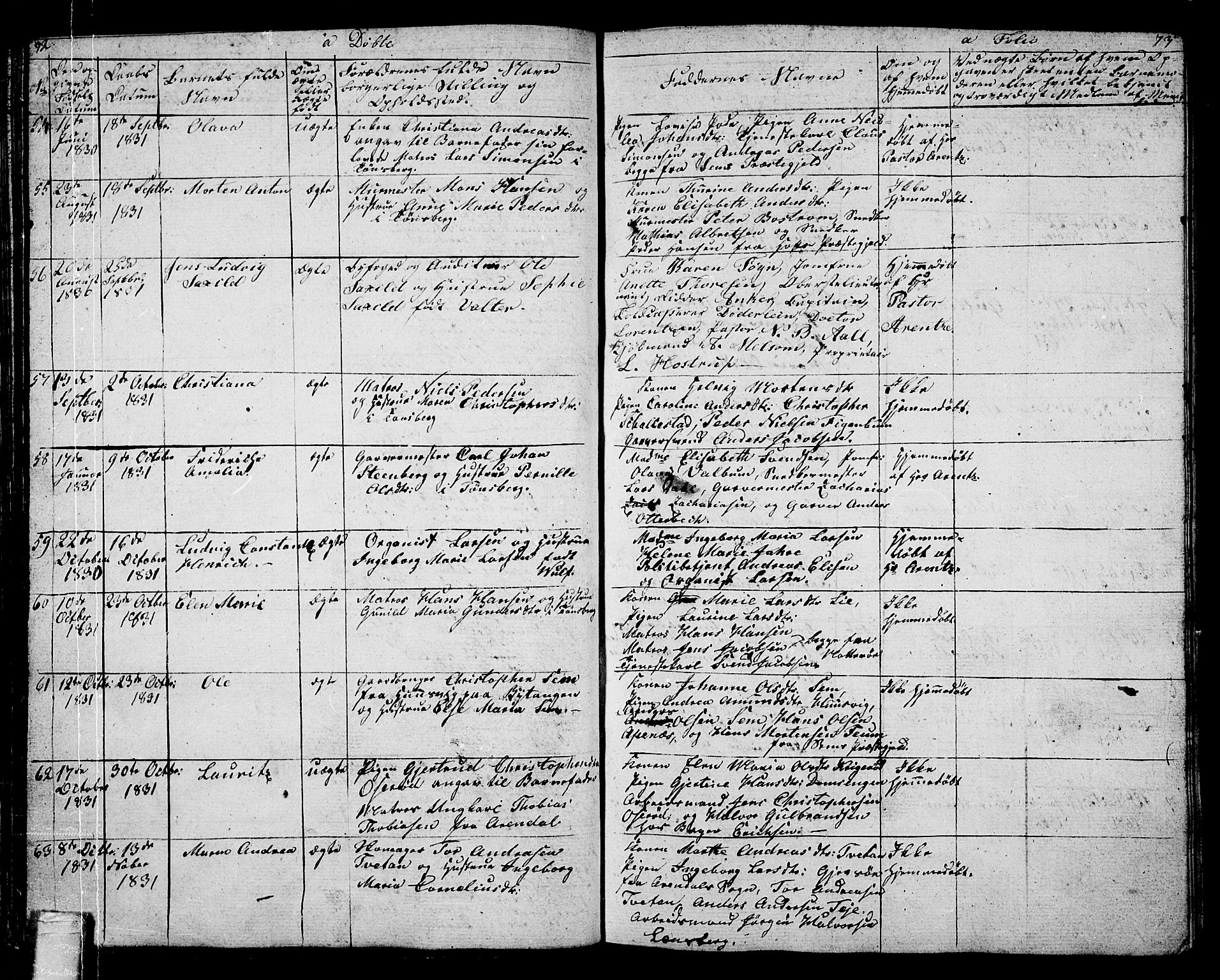 Tønsberg kirkebøker, AV/SAKO-A-330/G/Ga/L0002: Parish register (copy) no. 2, 1827-1854, p. 72-73