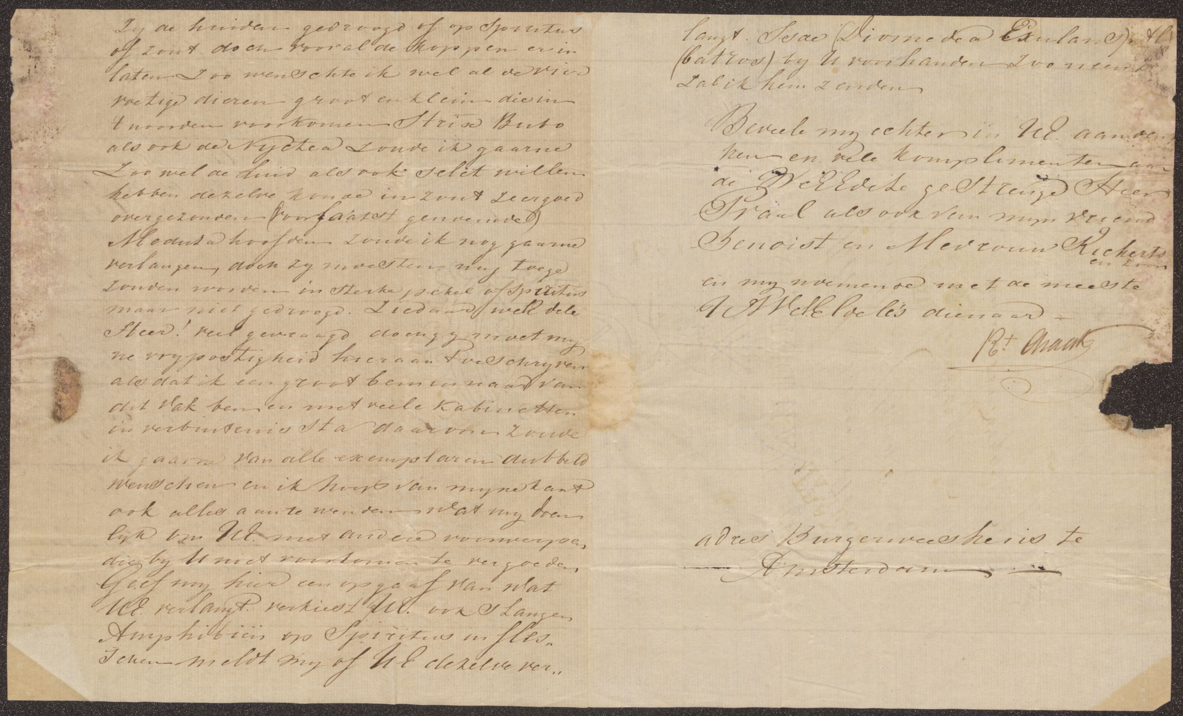 Bergens Museum, UMB/A007/D/Da/L0006/0003: Innkommende brev 1833 - 1834 / Innkommende brev 1834, 1834