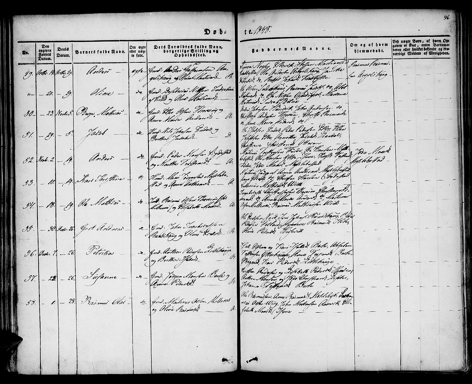 Davik sokneprestembete, AV/SAB-A-79701/H/Haa/Haaa/L0004: Parish register (official) no. A 4, 1830-1849, p. 96