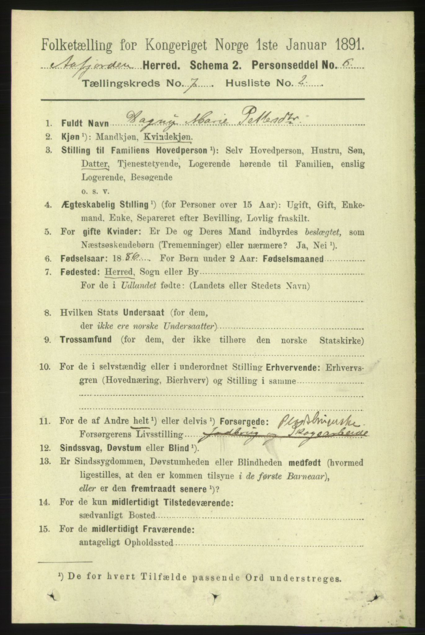 RA, 1891 census for 1630 Åfjord, 1891, p. 1725