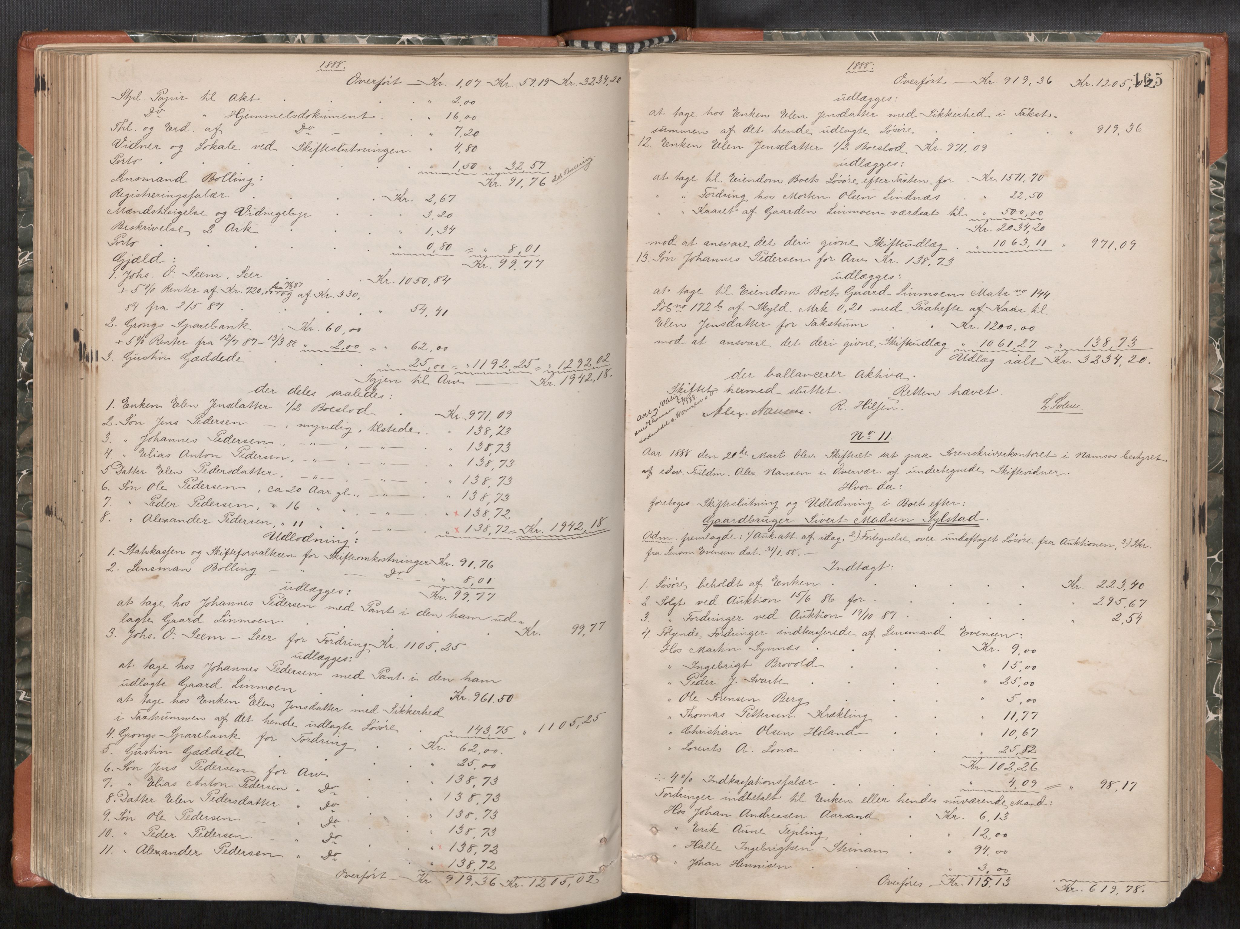 Namdal sorenskriveri, AV/SAT-A-4133/1/3/3A/L0045: Skifteprotokoll nr. 7, 1884-1894, p. 165