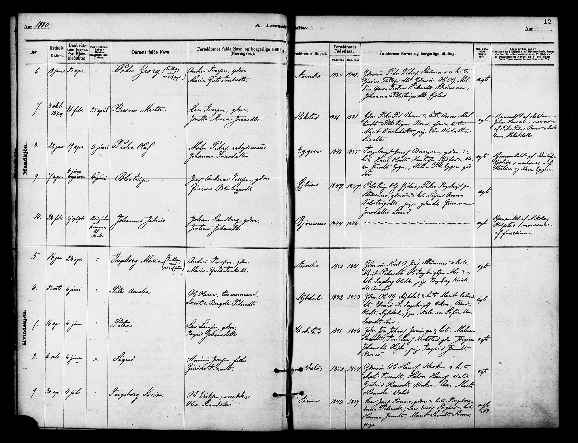 Målselv sokneprestembete, SATØ/S-1311/G/Ga/Gaa/L0009kirke: Parish register (official) no. 9, 1878-1889, p. 12