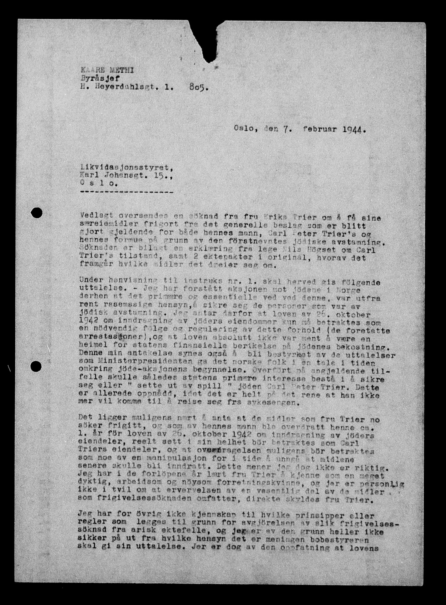 Justisdepartementet, Tilbakeføringskontoret for inndratte formuer, AV/RA-S-1564/H/Hc/Hcc/L0984: --, 1945-1947, p. 336