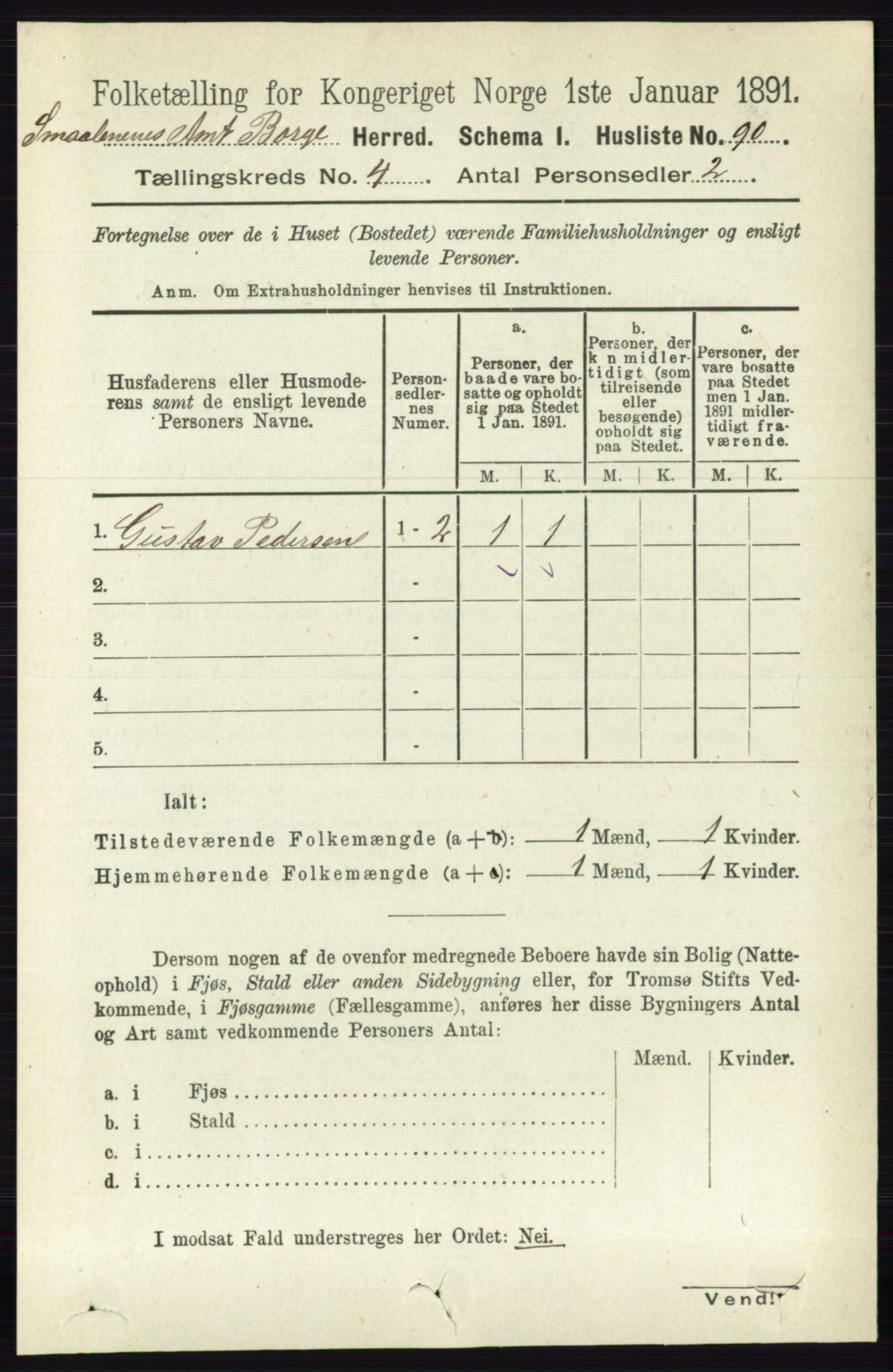 RA, 1891 census for 0113 Borge, 1891, p. 1648