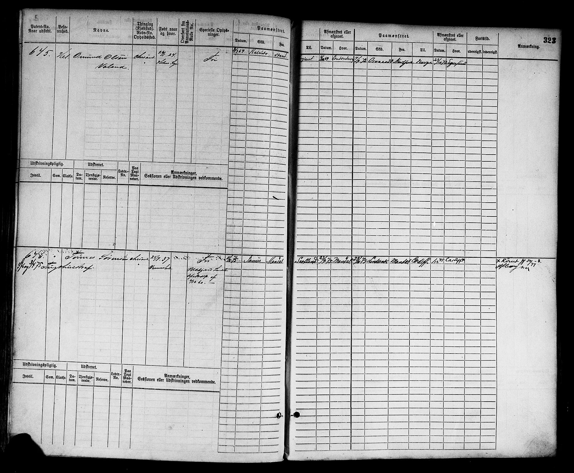 Kristiansand mønstringskrets, AV/SAK-2031-0015/F/Fb/L0003: Hovedrulle nr 1-762, I-10, 1860-1911, p. 339