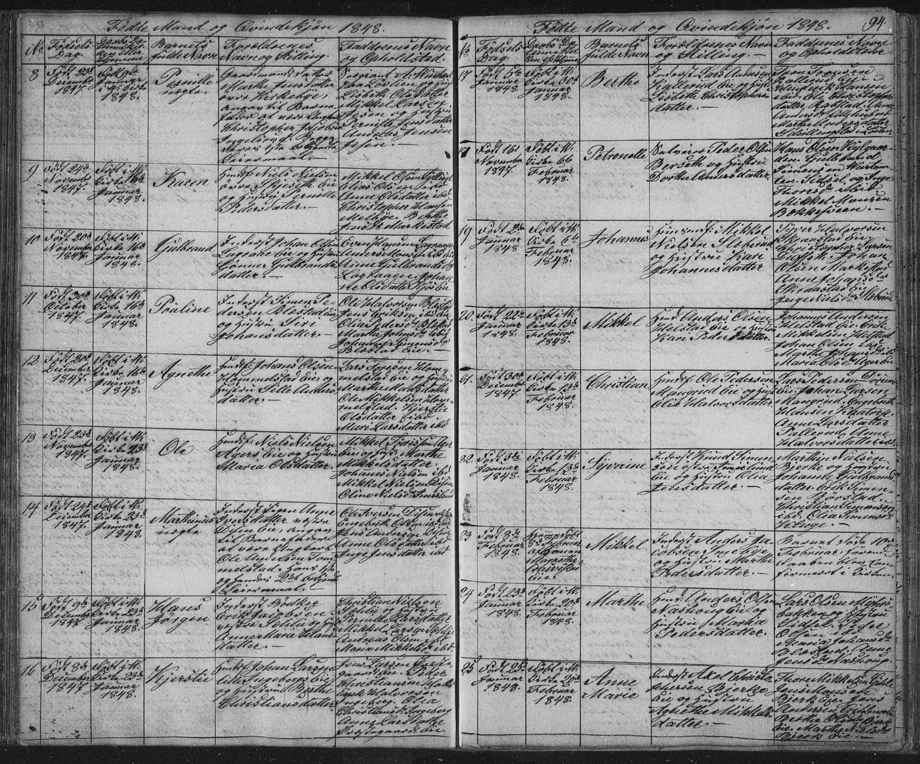 Vang prestekontor, Hedmark, AV/SAH-PREST-008/H/Ha/Hab/L0008: Parish register (copy) no. 8, 1832-1854, p. 94