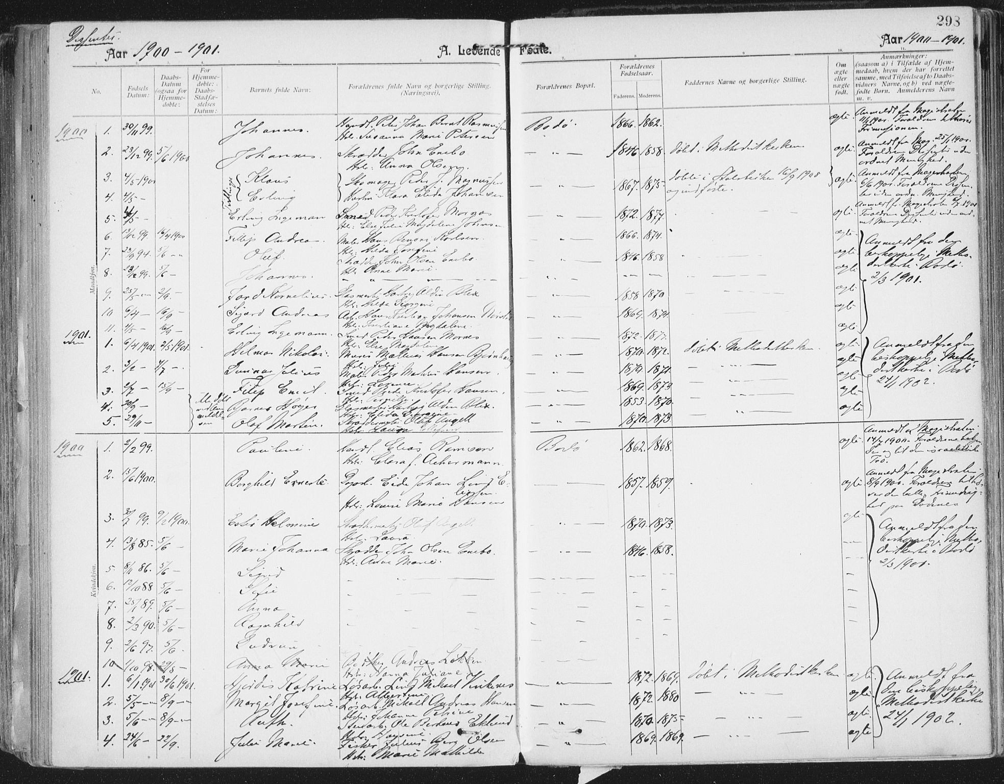 Ministerialprotokoller, klokkerbøker og fødselsregistre - Nordland, SAT/A-1459/801/L0011: Parish register (official) no. 801A11, 1900-1916, p. 298