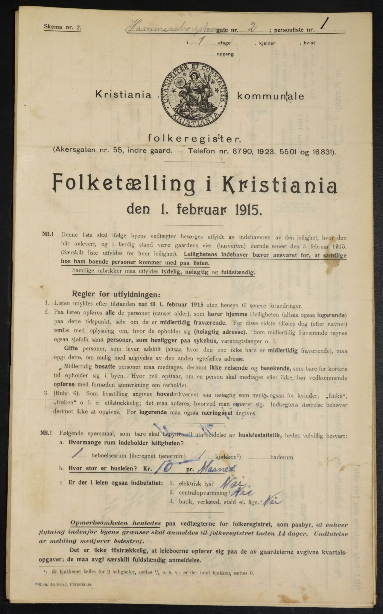 OBA, Municipal Census 1915 for Kristiania, 1915, p. 34018