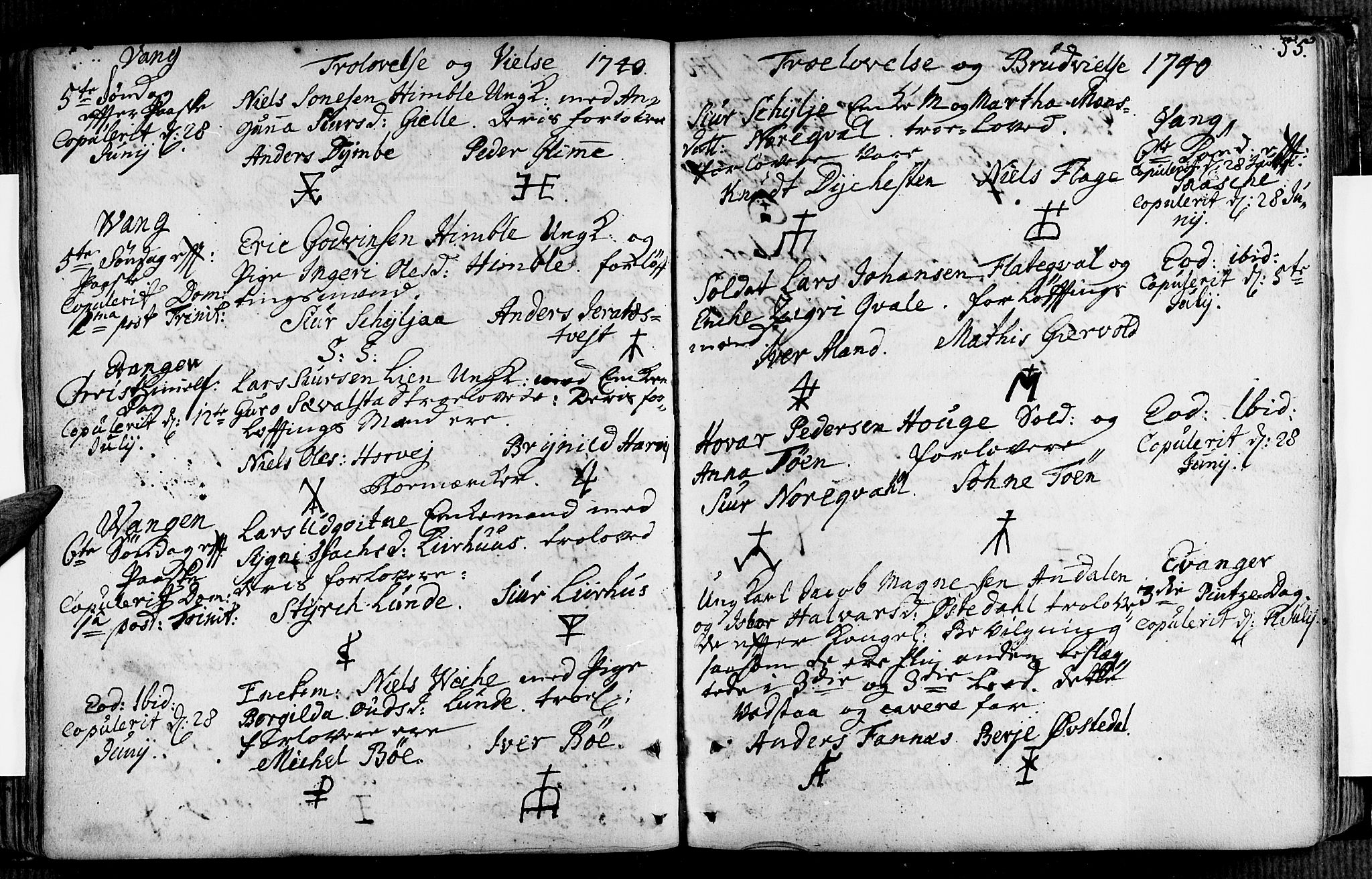 Voss sokneprestembete, AV/SAB-A-79001/H/Haa: Parish register (official) no. A 7, 1731-1773, p. 55