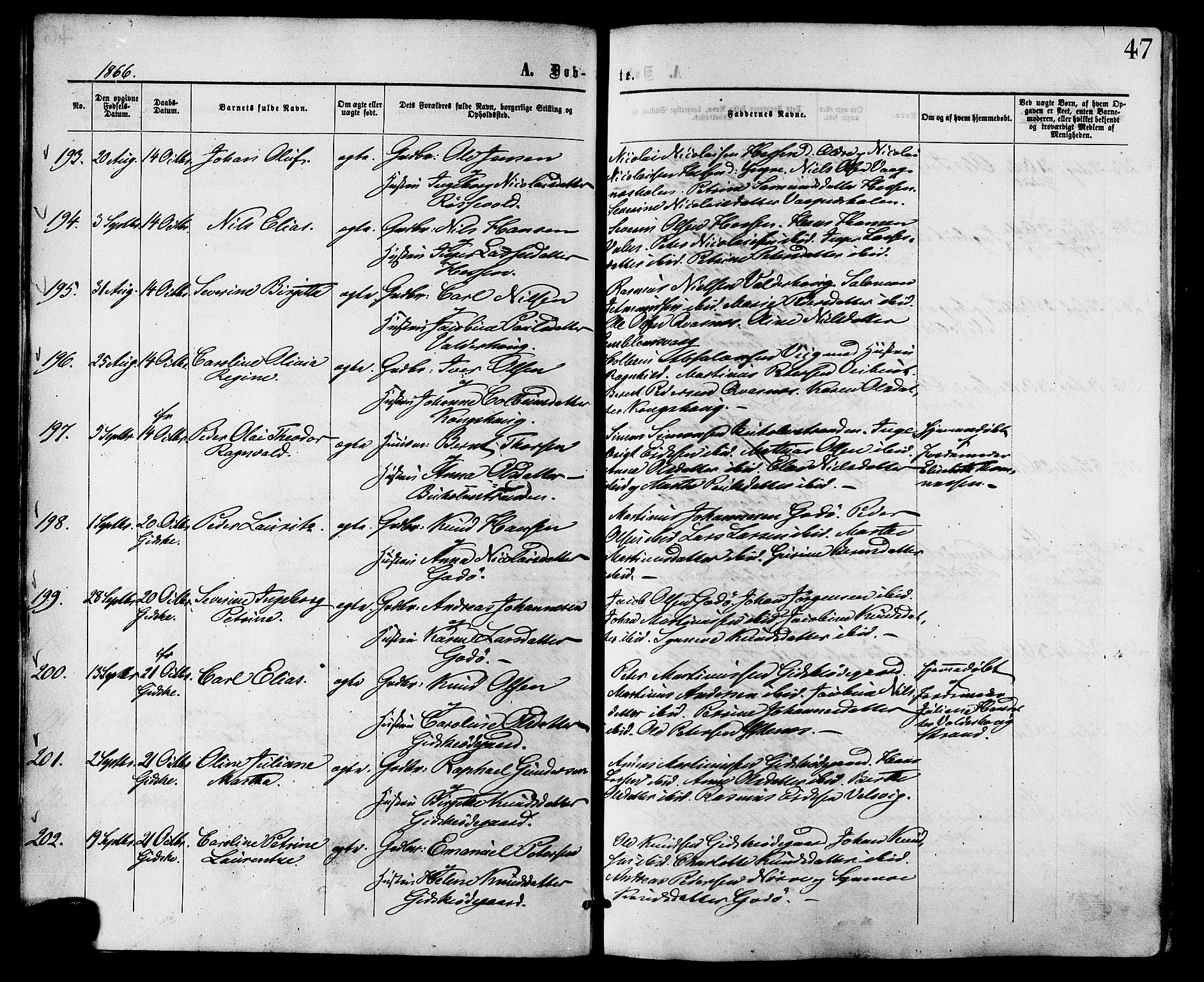 Ministerialprotokoller, klokkerbøker og fødselsregistre - Møre og Romsdal, AV/SAT-A-1454/528/L0399: Parish register (official) no. 528A10, 1864-1879, p. 47