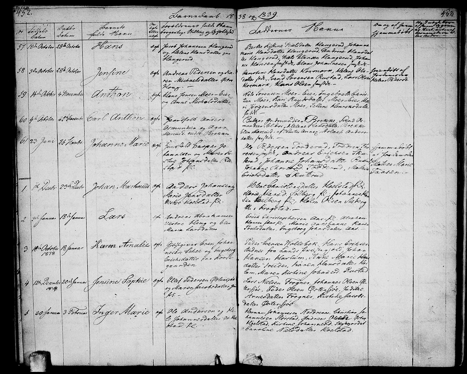 Ås prestekontor Kirkebøker, SAO/A-10894/F/Fa/L0005: Parish register (official) no. I 5, 1827-1840, p. 452-453