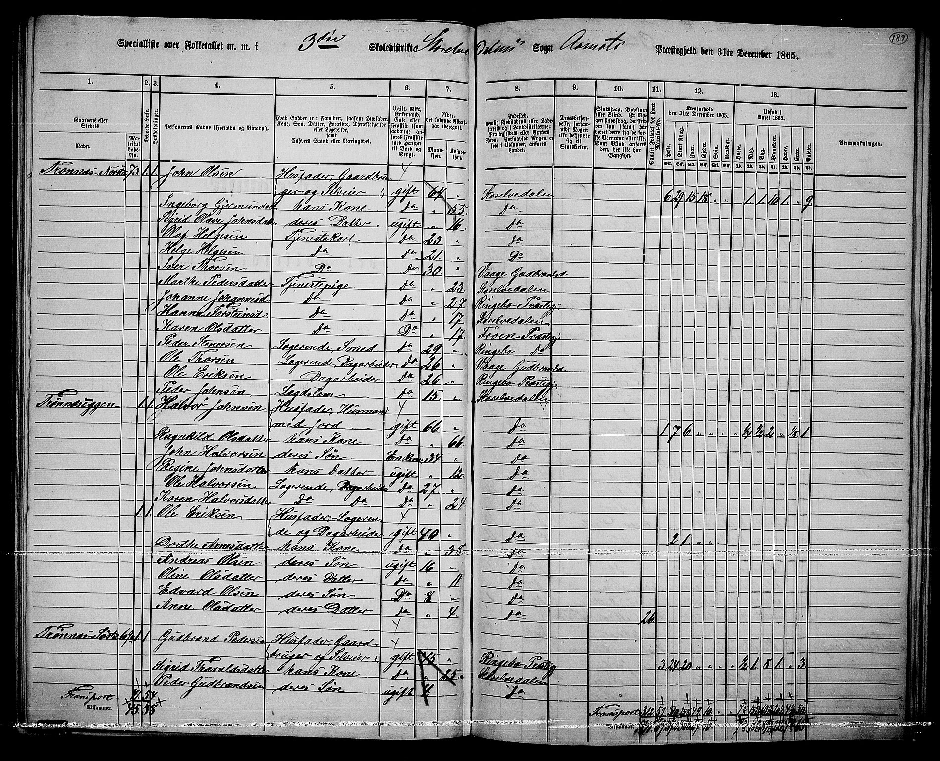 RA, 1865 census for Åmot, 1865, p. 165