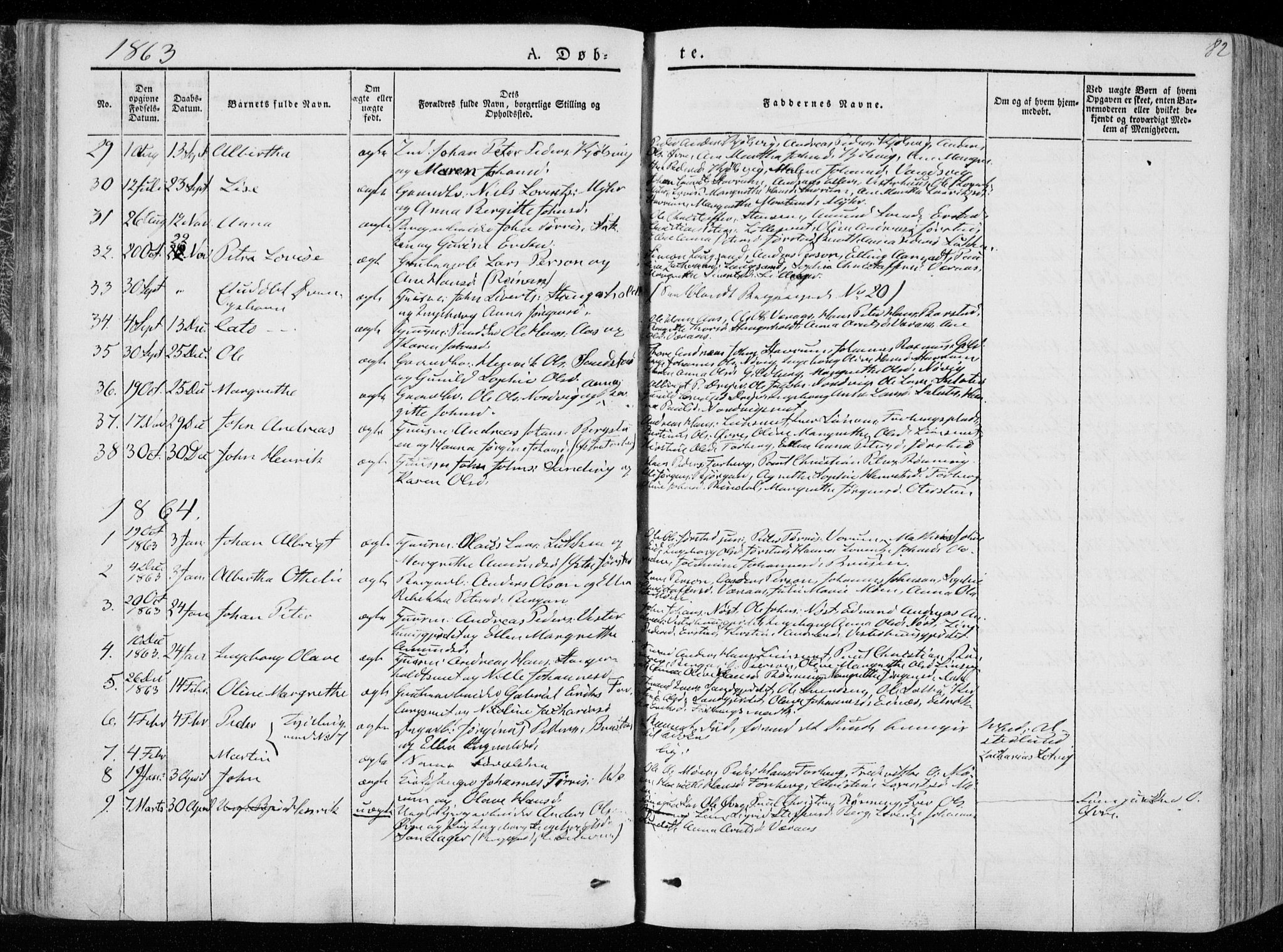 Ministerialprotokoller, klokkerbøker og fødselsregistre - Nord-Trøndelag, SAT/A-1458/722/L0218: Parish register (official) no. 722A05, 1843-1868, p. 82