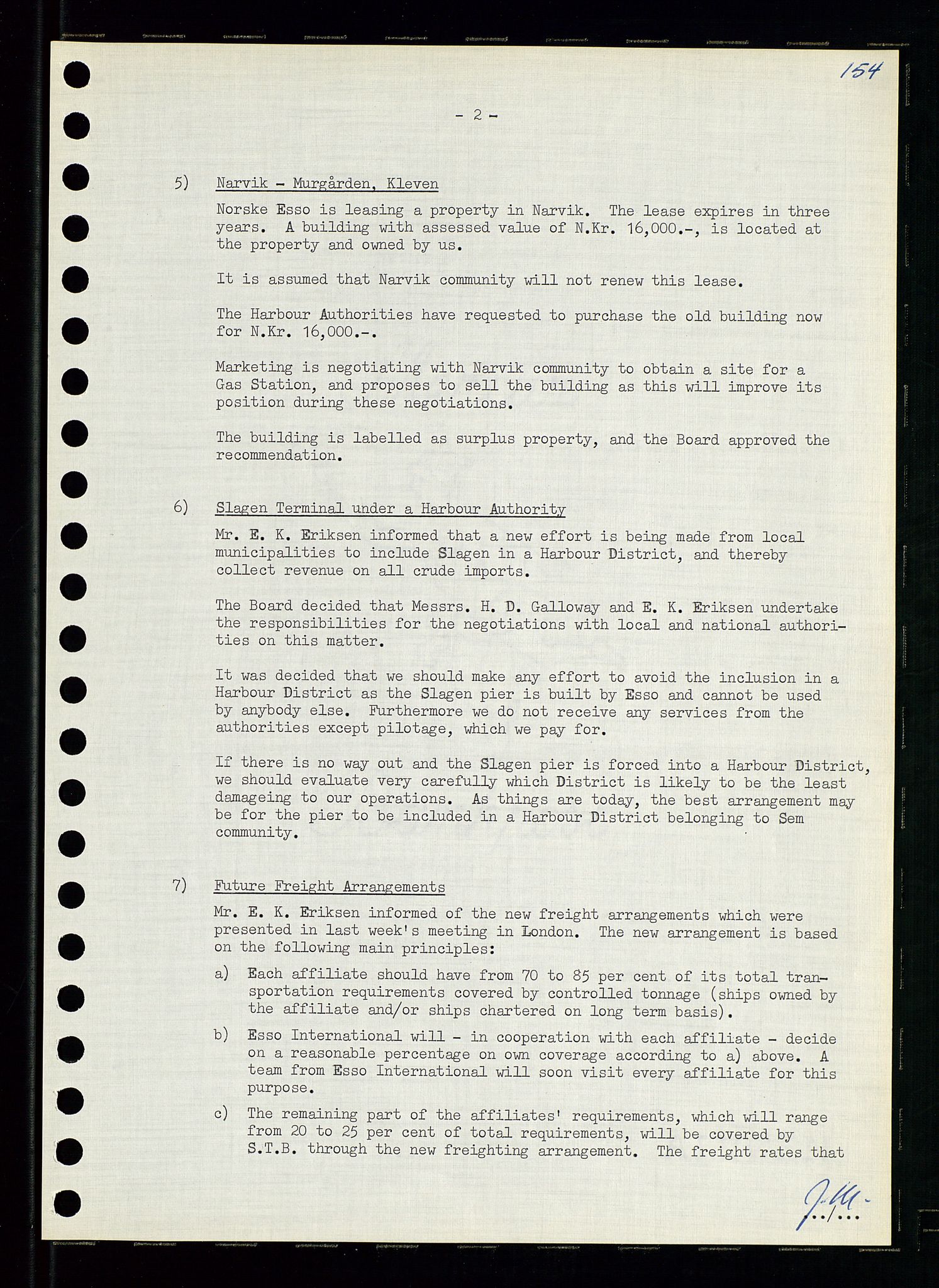 Pa 0982 - Esso Norge A/S, AV/SAST-A-100448/A/Aa/L0001/0004: Den administrerende direksjon Board minutes (styrereferater) / Den administrerende direksjon Board minutes (styrereferater), 1963-1964, p. 108