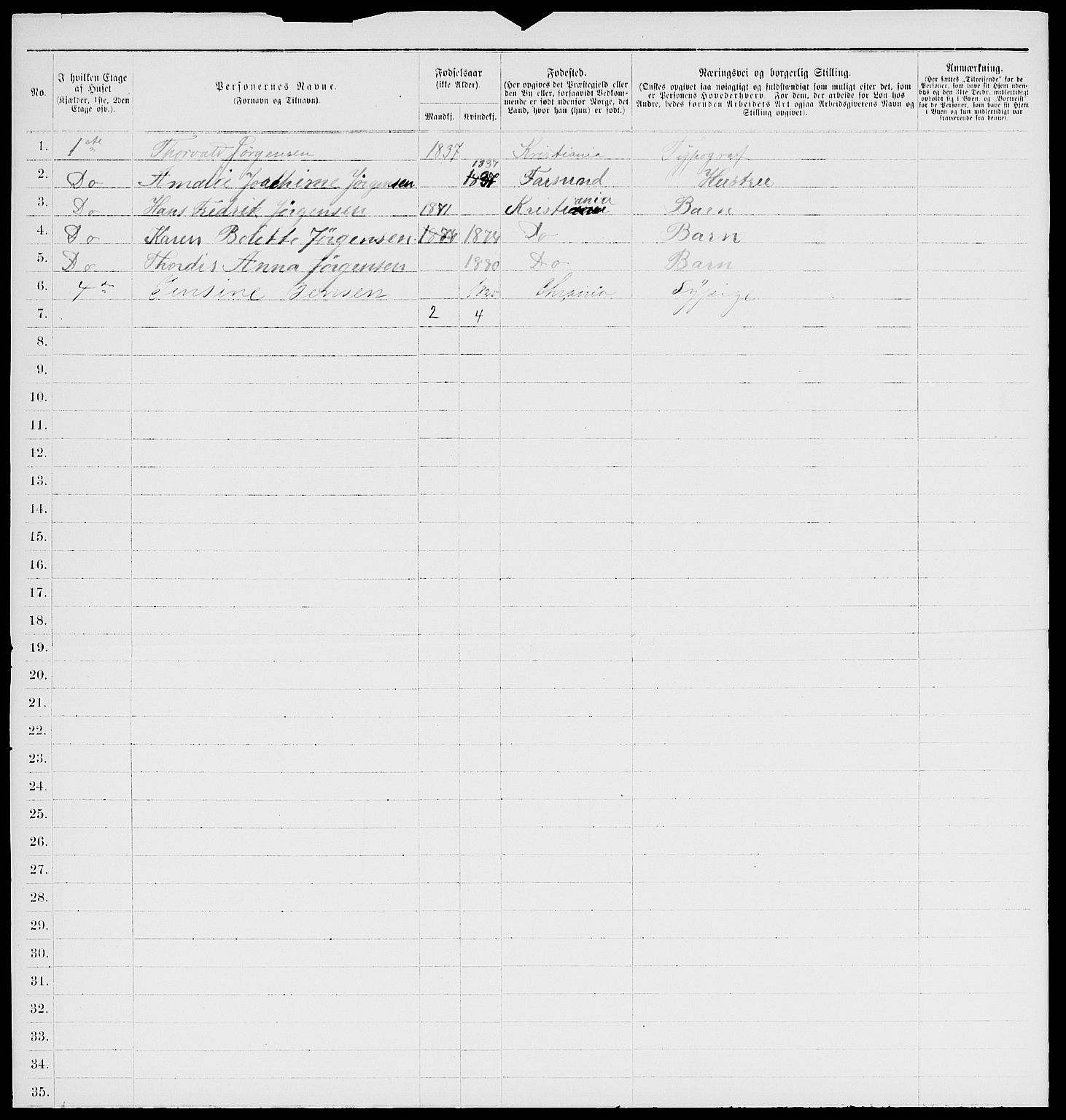 RA, 1885 census for 0301 Kristiania, 1885, p. 7320