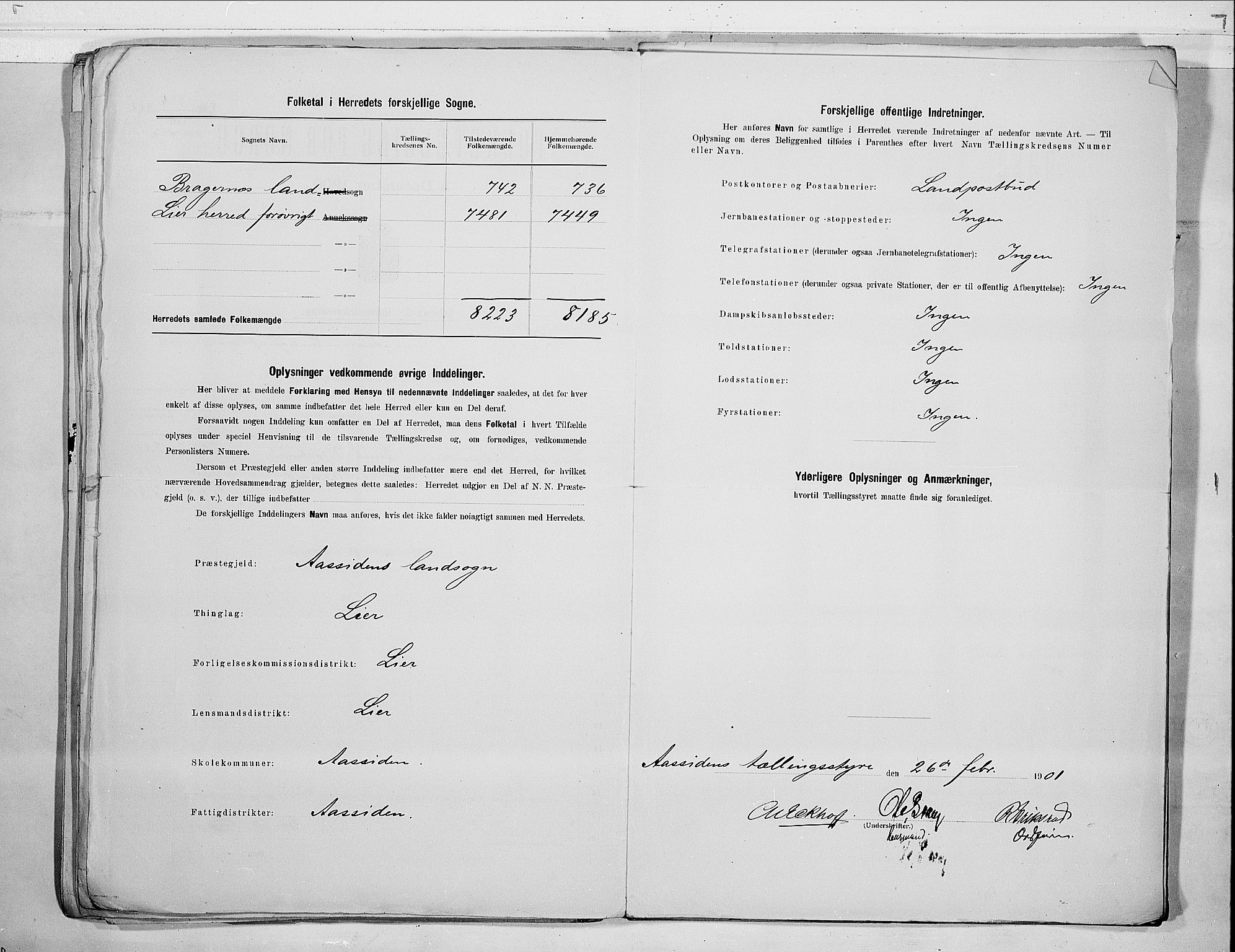 RA, 1900 census for Lier, 1900, p. 9