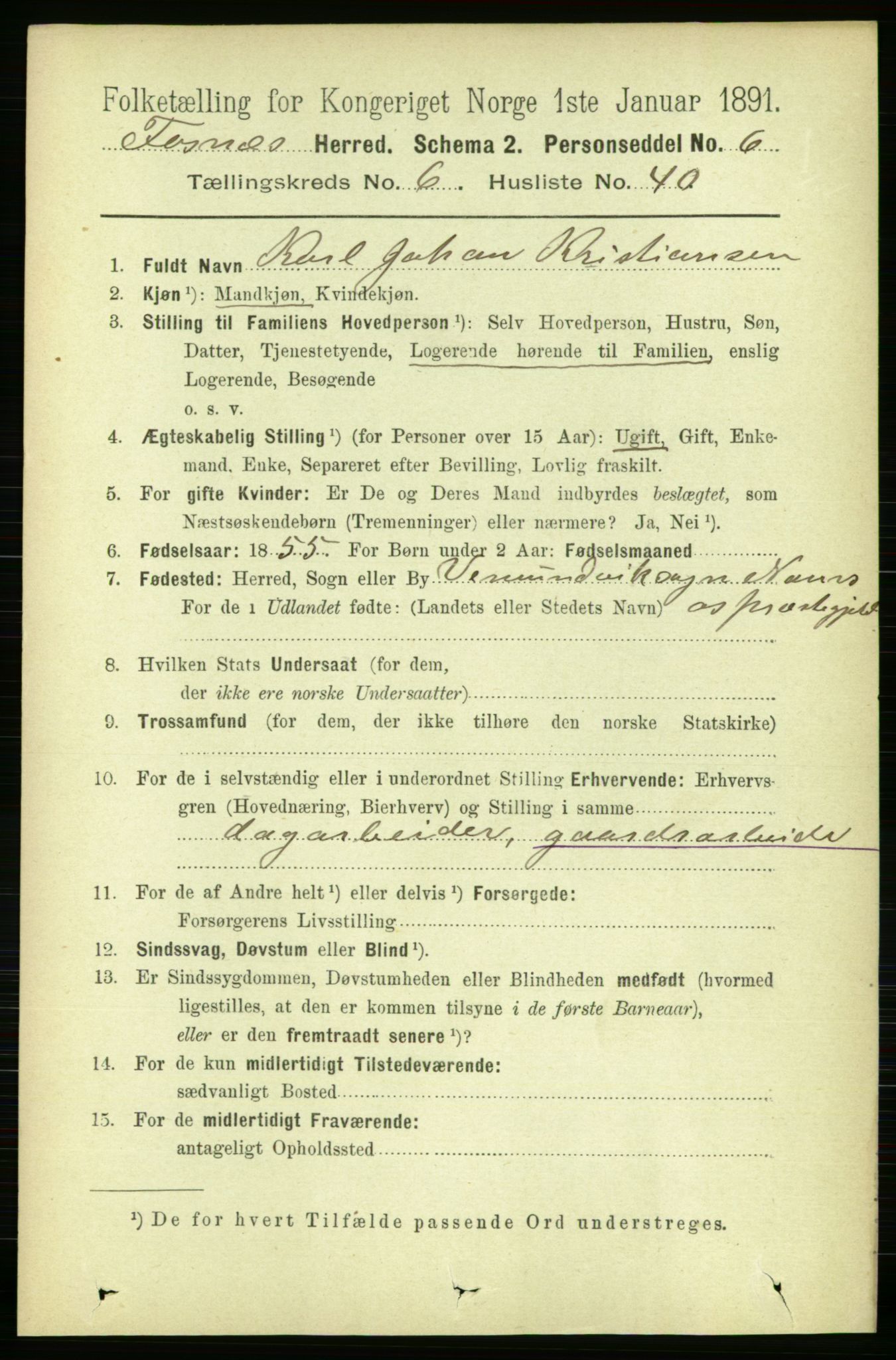 RA, 1891 census for 1748 Fosnes, 1891, p. 3031