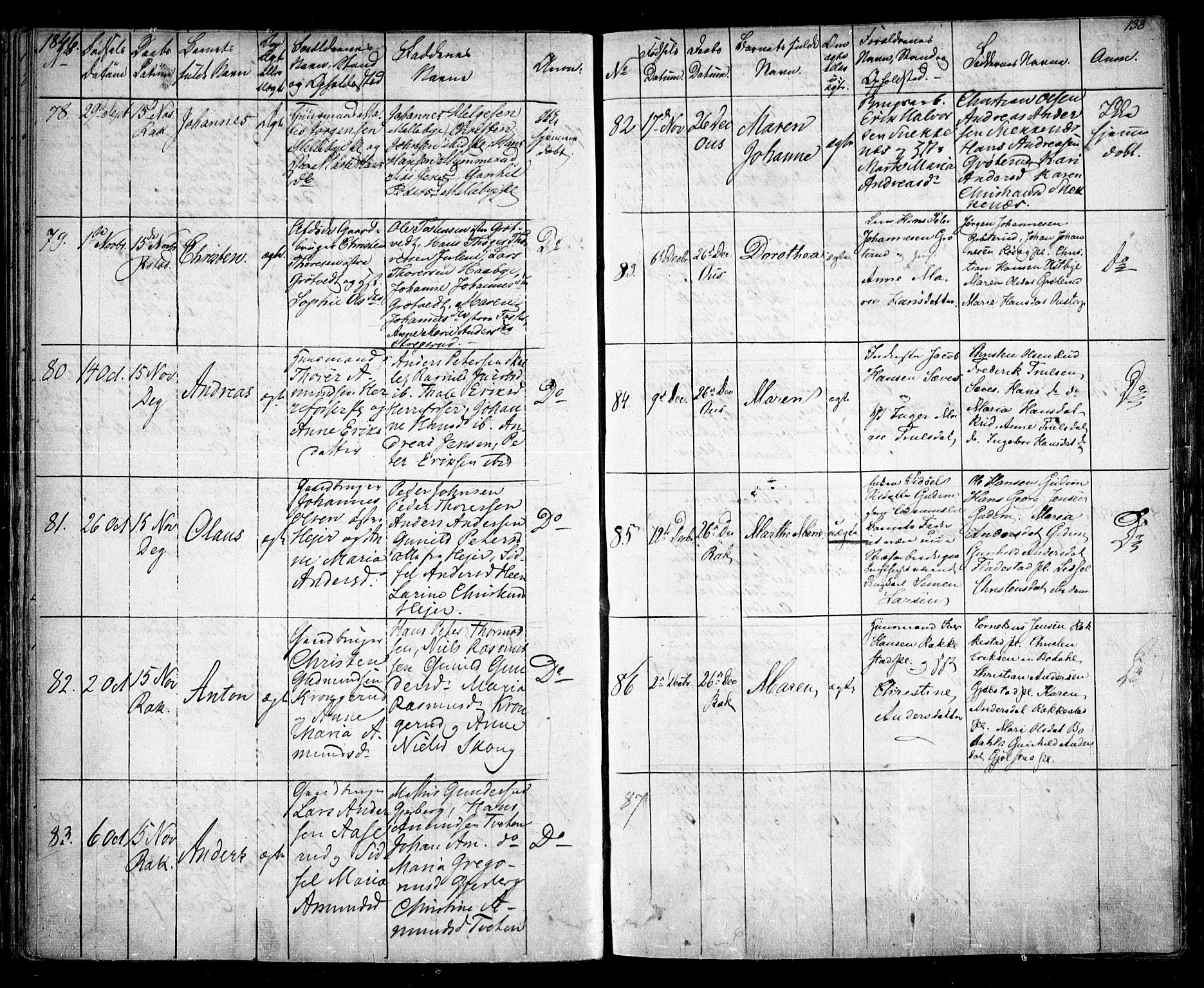 Rakkestad prestekontor Kirkebøker, AV/SAO-A-2008/F/Fa/L0008: Parish register (official) no. I 8, 1842-1849, p. 137-138