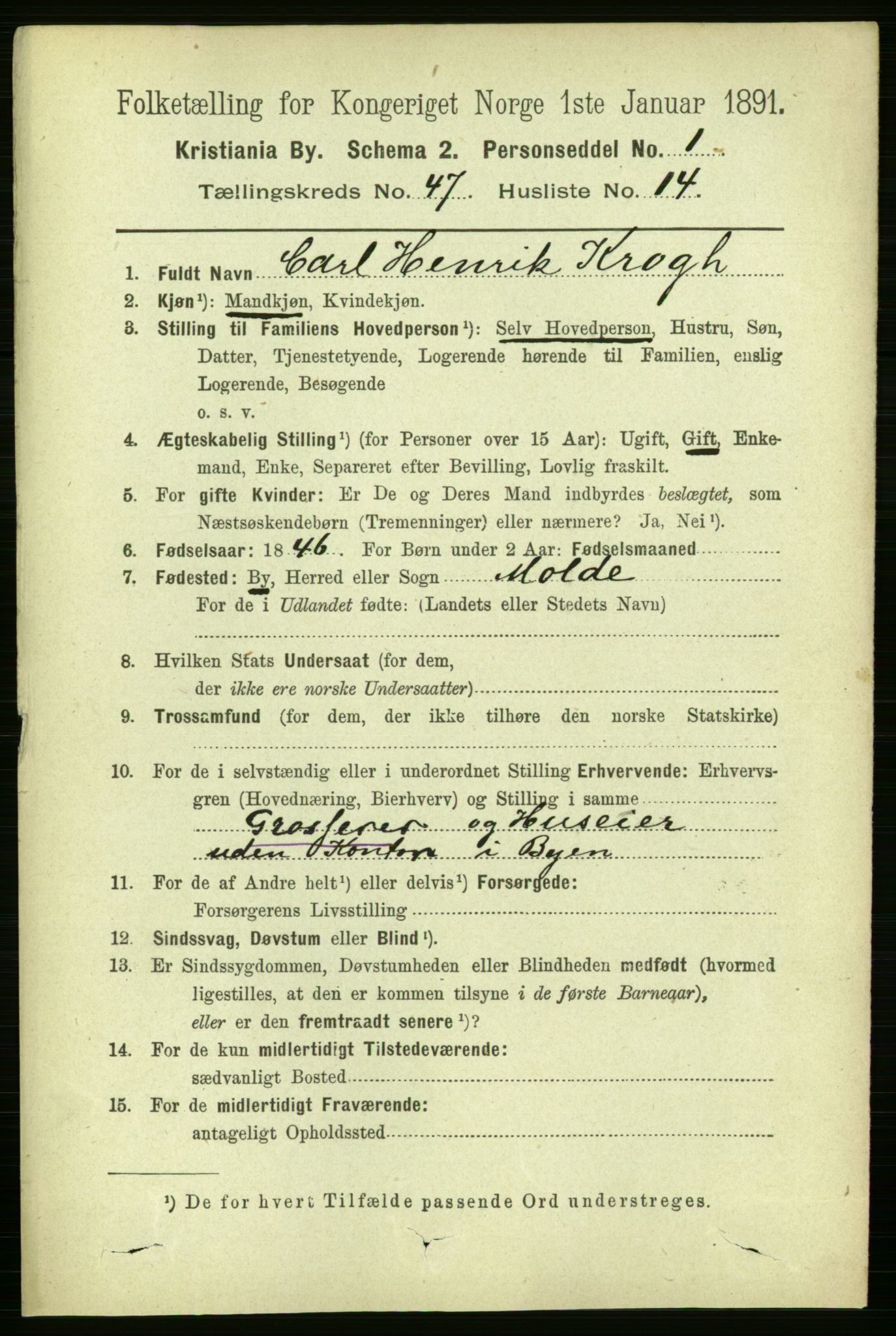 RA, 1891 census for 0301 Kristiania, 1891, p. 28327