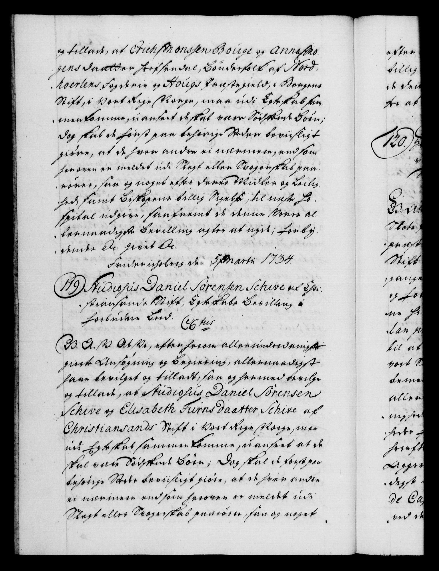 Danske Kanselli 1572-1799, AV/RA-EA-3023/F/Fc/Fca/Fcaa/L0028: Norske registre, 1733-1734, p. 433b