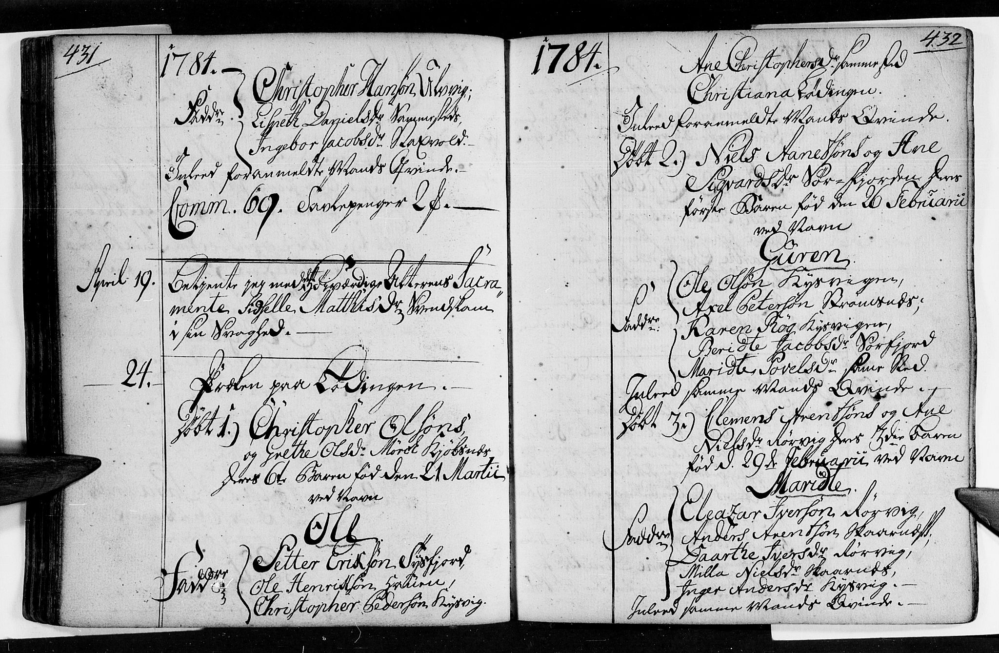 Ministerialprotokoller, klokkerbøker og fødselsregistre - Nordland, SAT/A-1459/872/L1029: Parish register (official) no. 872A04, 1765-1787, p. 431-432