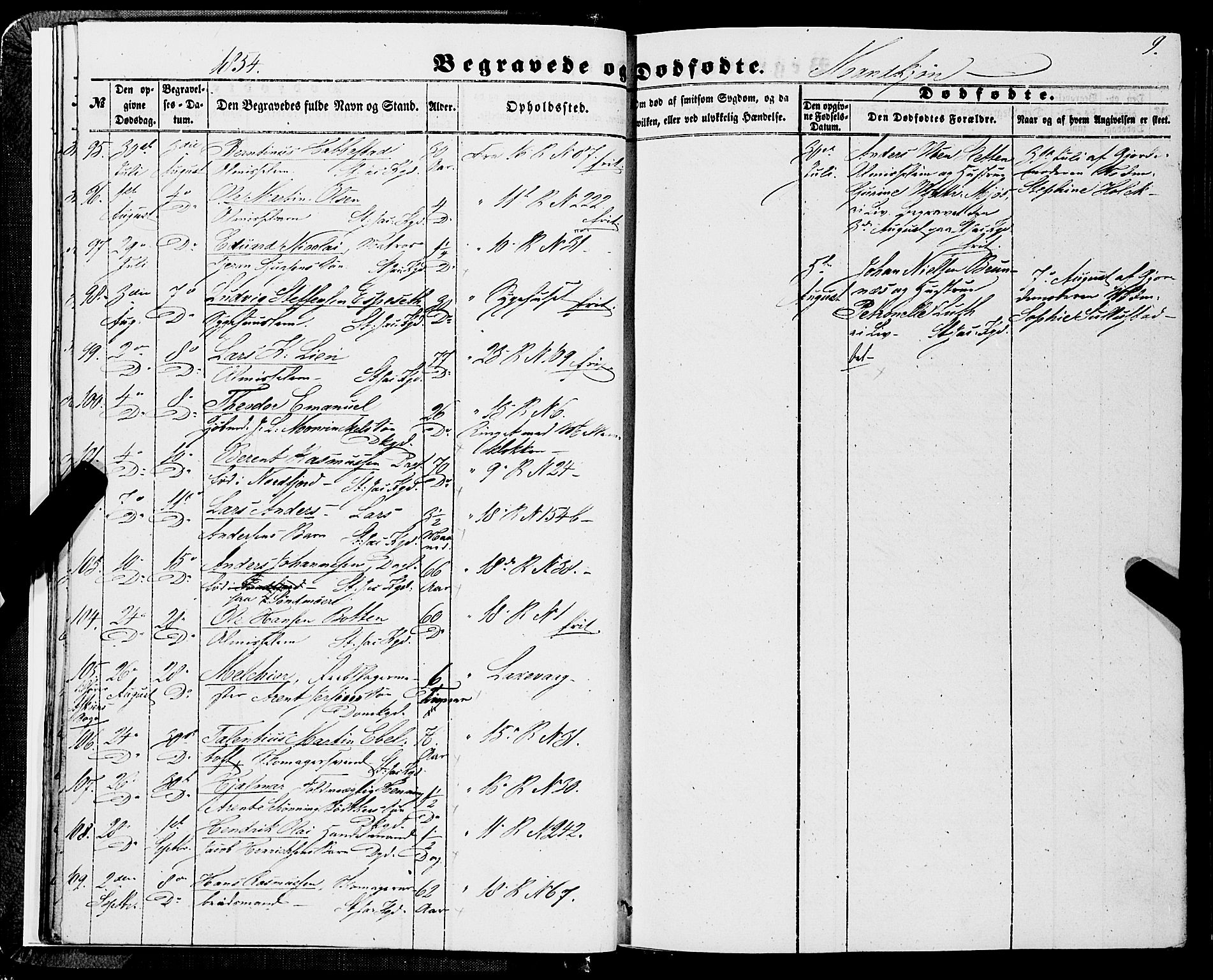 Domkirken sokneprestembete, AV/SAB-A-74801/H/Haa/L0041: Parish register (official) no. E 2, 1853-1863, p. 9