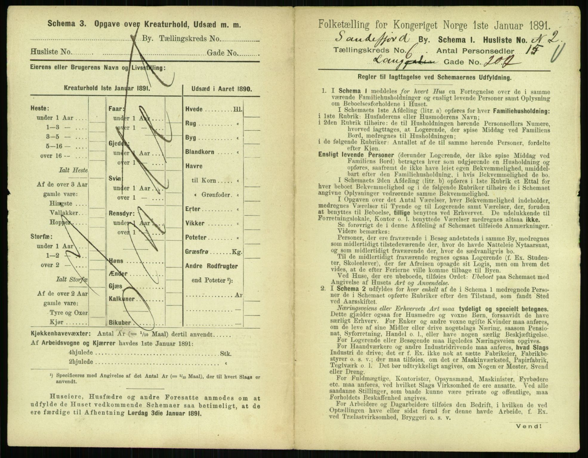 RA, 1891 census for 0706 Sandefjord, 1891, p. 629