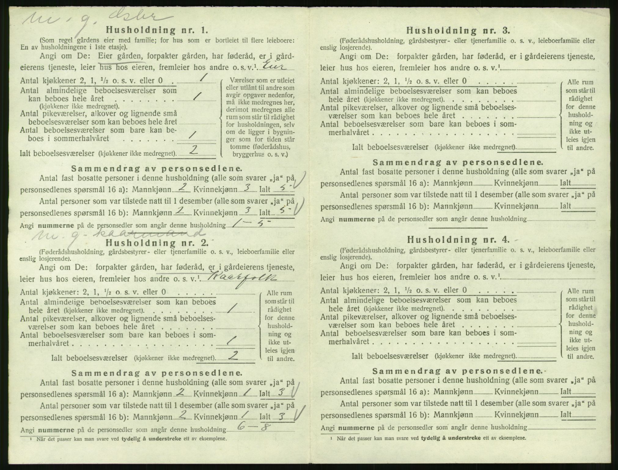 SAT, 1920 census for Veøy, 1920, p. 914